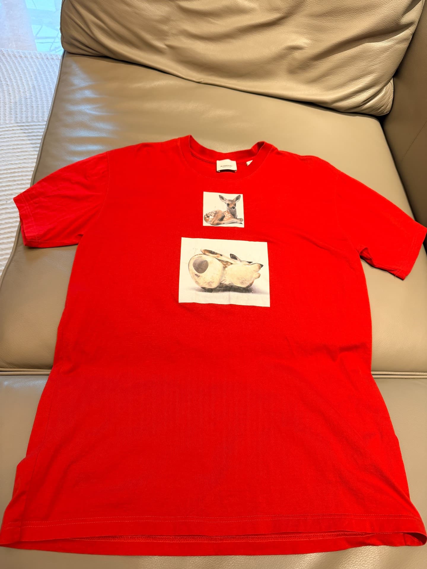 Футболка с коротким рукавом Burberry Burberry red fawn с принтом Burberry размер XS