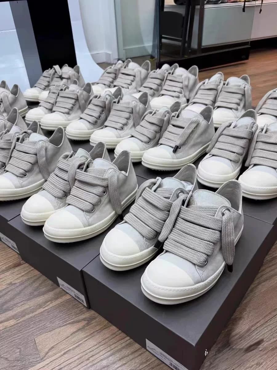 RICK OWENS25ssumbo на толстом шнурке из телячьей кожи, серый, Последняя версия 2