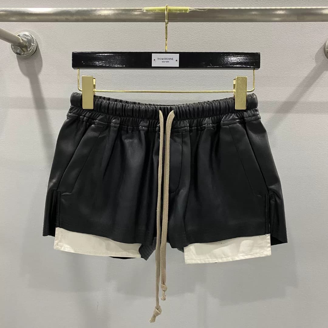 Женские кожаные шорты Clearance Rick Owens dark RO из высококачественной искусственной кожи, размер