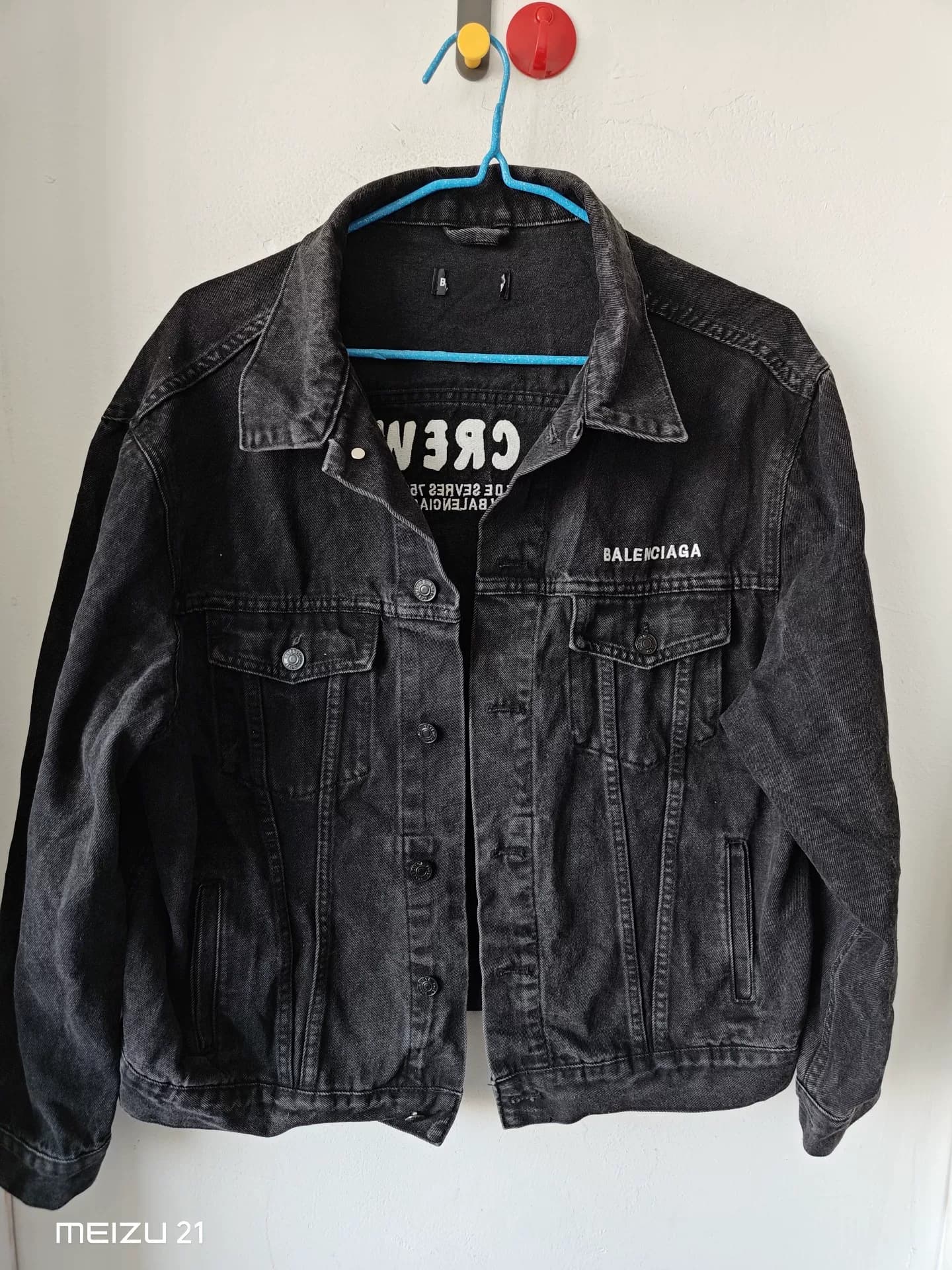 Джинсовая куртка Balenciaga, мужской размер xl, подходит для 140-160 кг, слегка