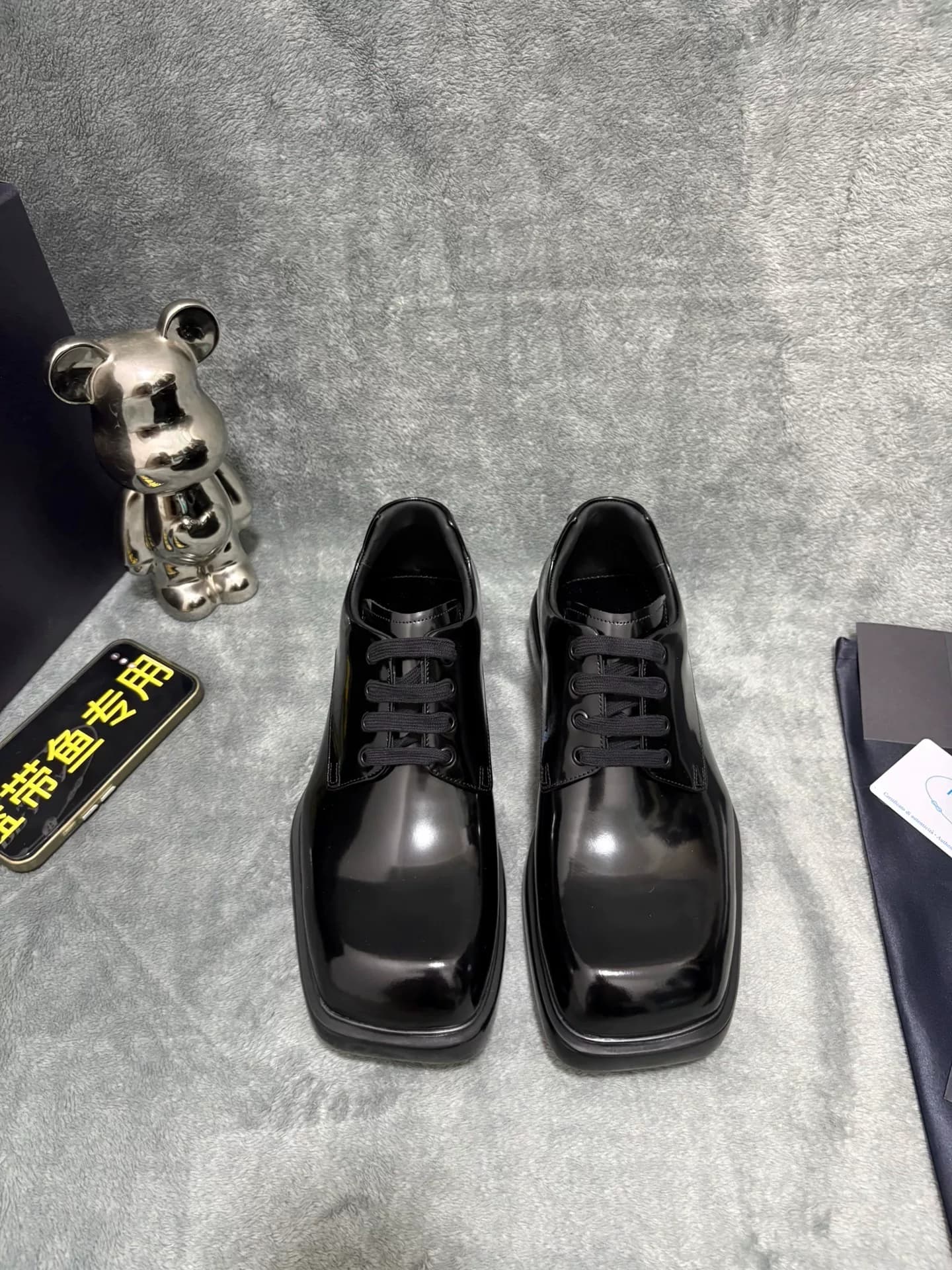 Туфли-дерби от Prada; туфли-дерби с квадратным носком; мужская повседневная кожаная обувь