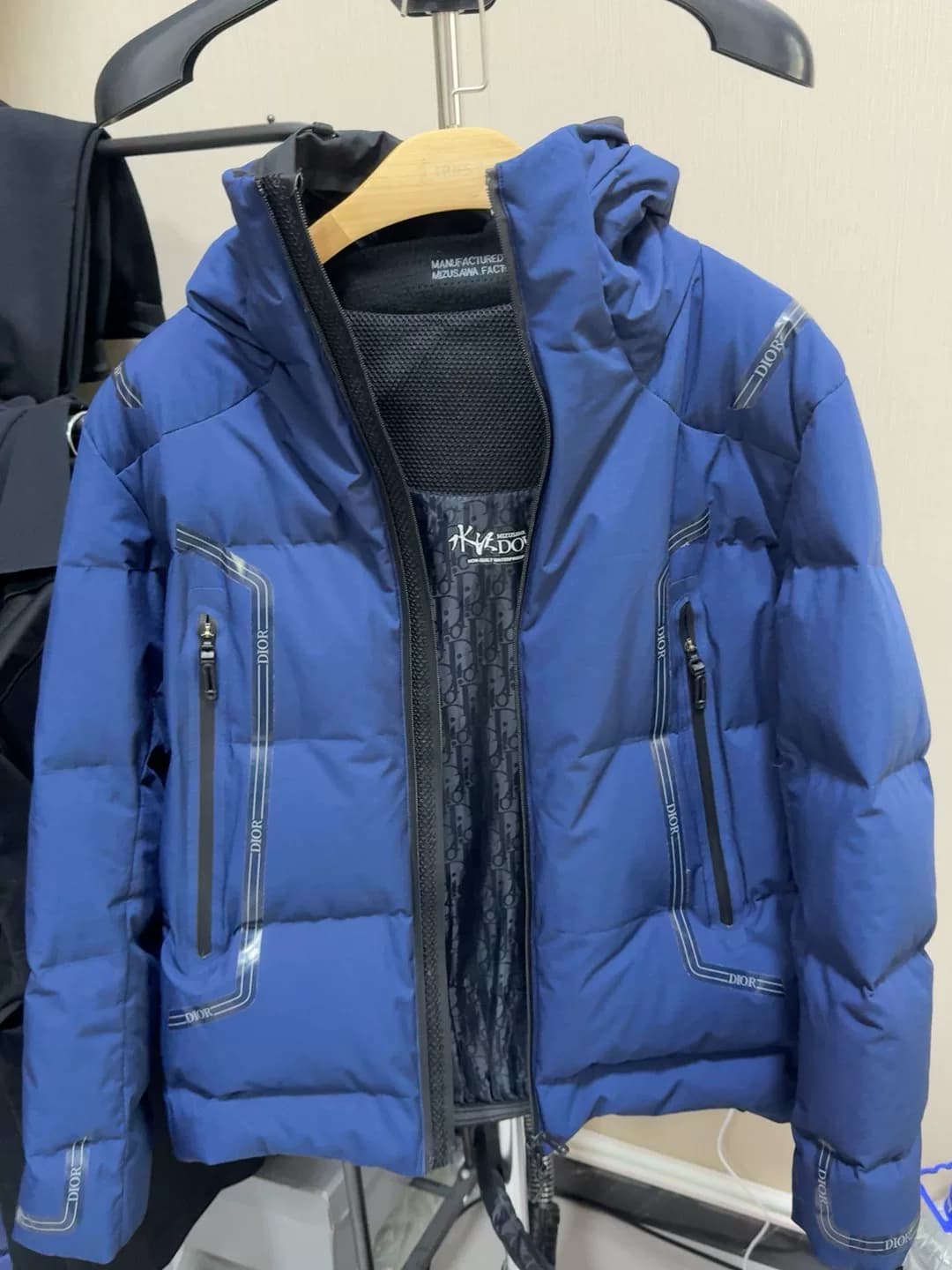 Синий пуховик Dior/Dior x Descente Descente Joint