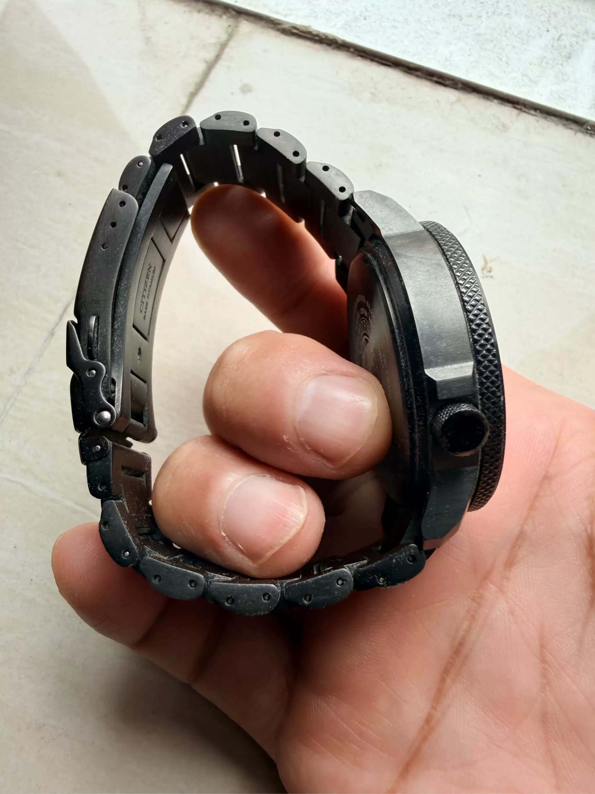 Мужские часы Citizen AT8195-85L, синий диск + стальная полоска, легкий механизм