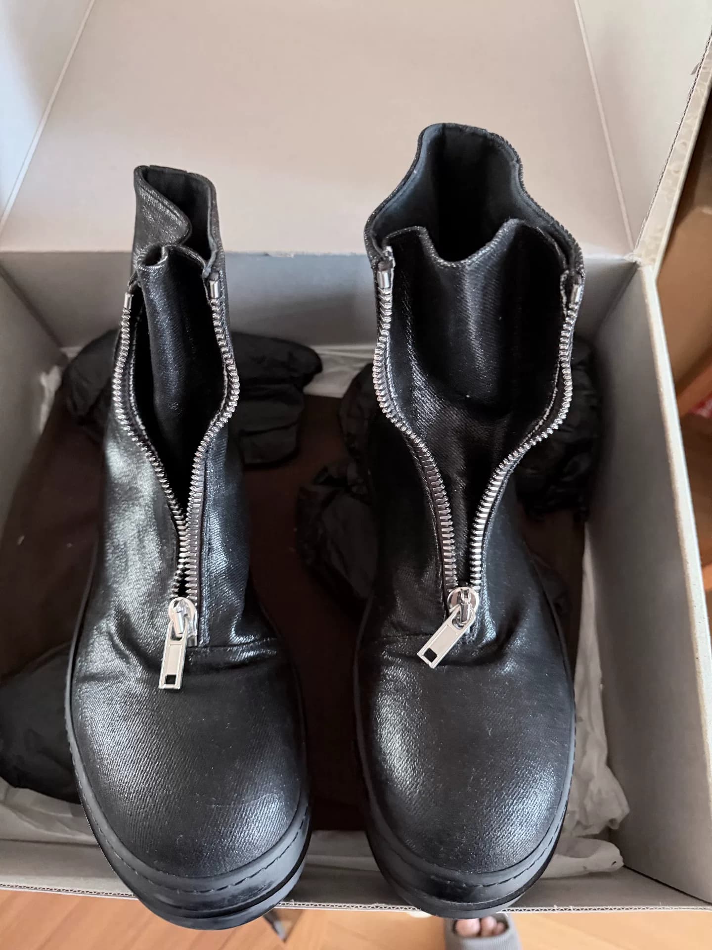 Натуральная джинсовая ткань ro rick owens big Converse черного цвета 41
