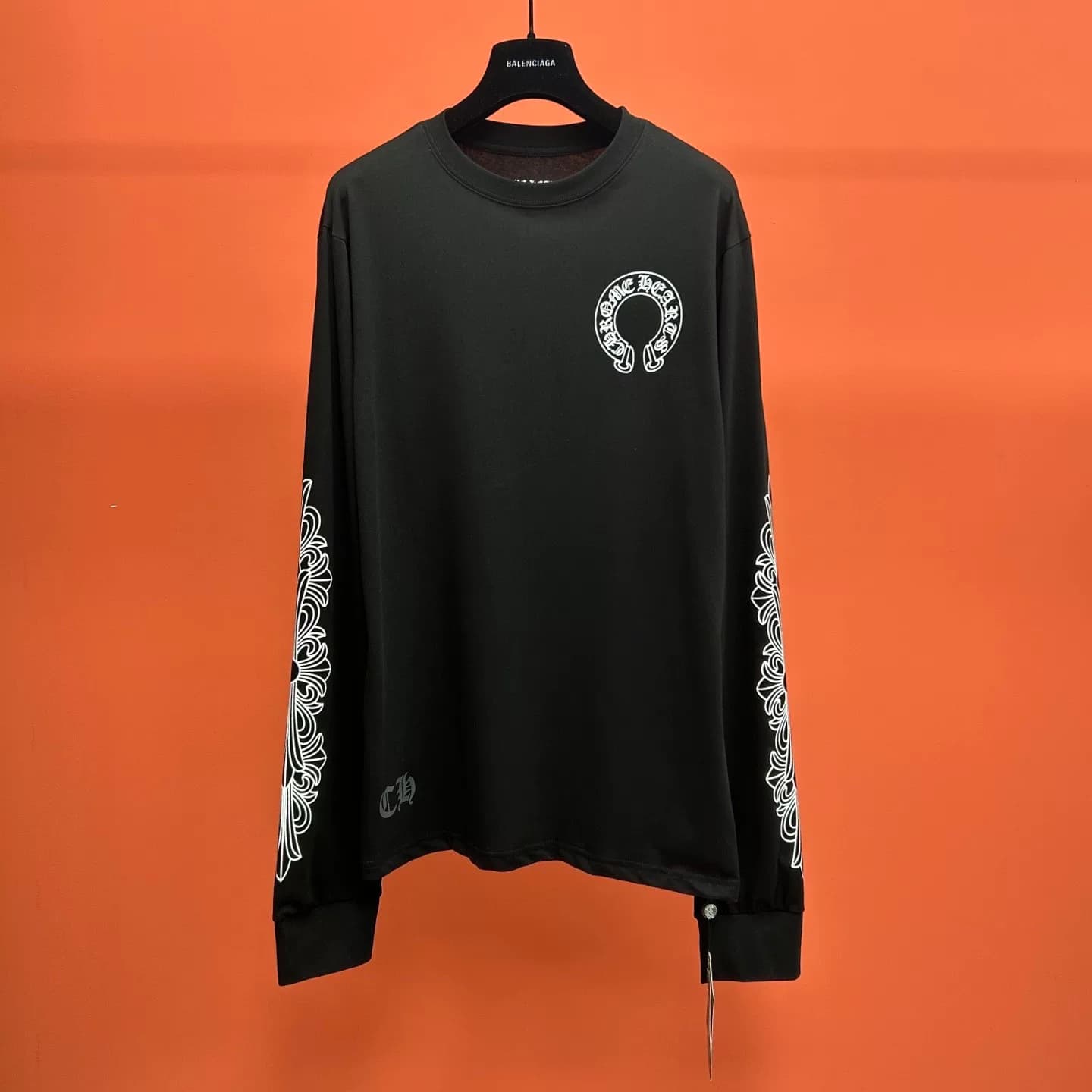 Футболка с длинными рукавами в виде подковы с логотипом Chrome Hearts