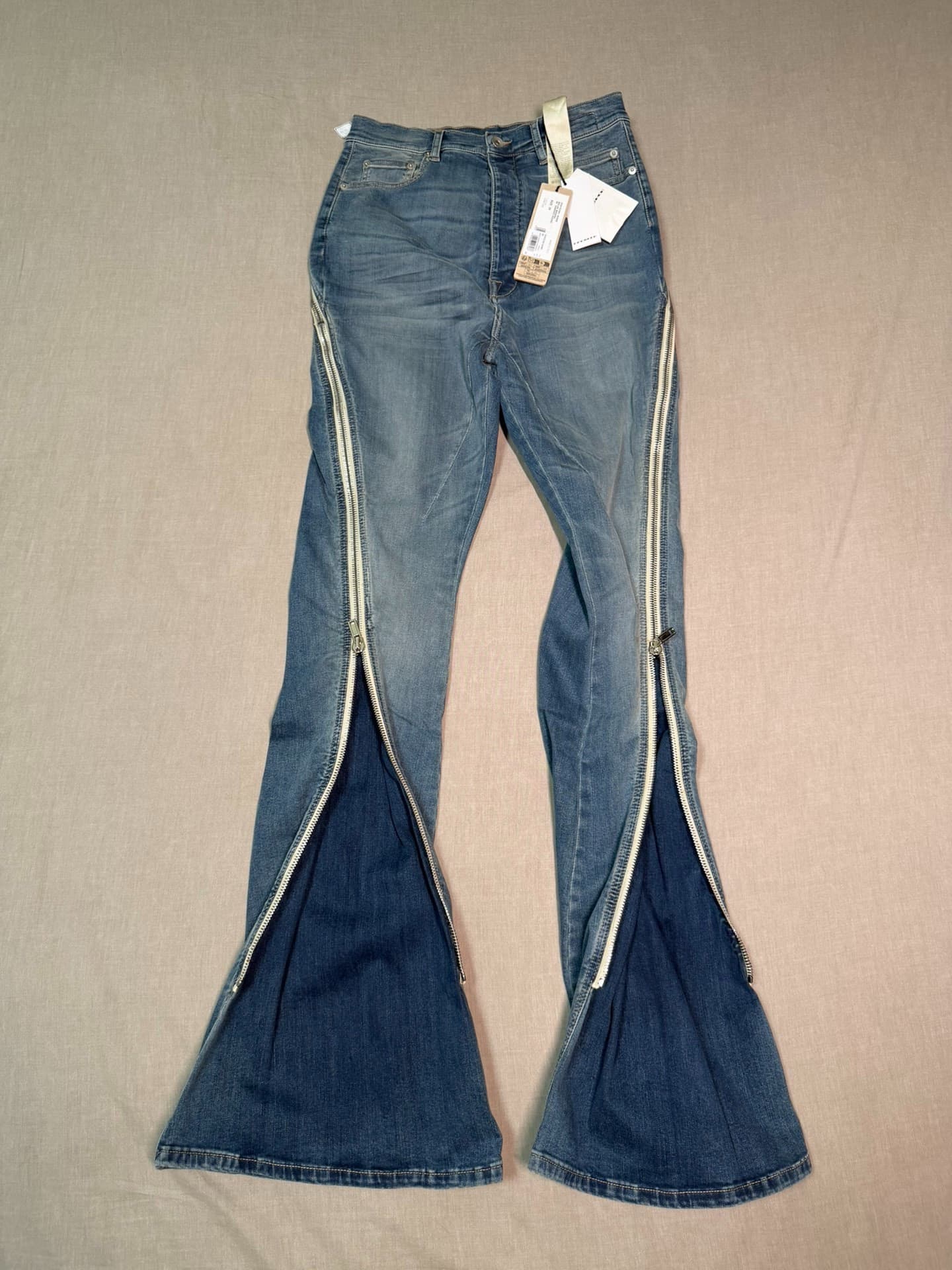 Брюки Rickowens Washed Blue Banana Banana Брюки Blue Denim Размер 29