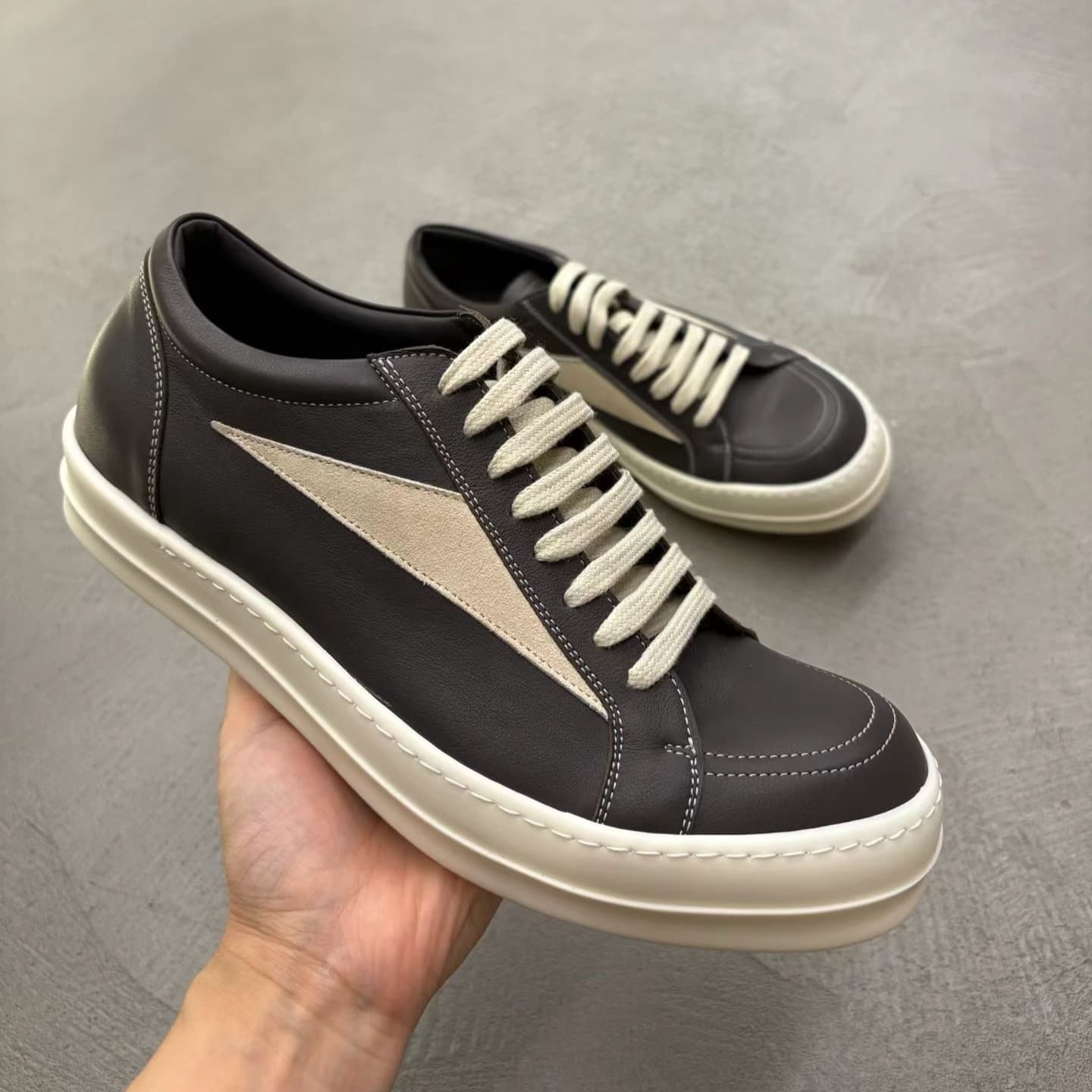 Мужские кроссовки Rick Owens 25FW ro main line темно-серого цвета