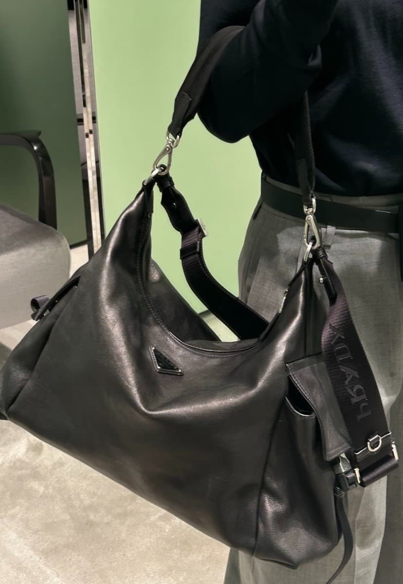 Новая кожаная сумка Prada explore discovery, черная мужская сумка 2VH204