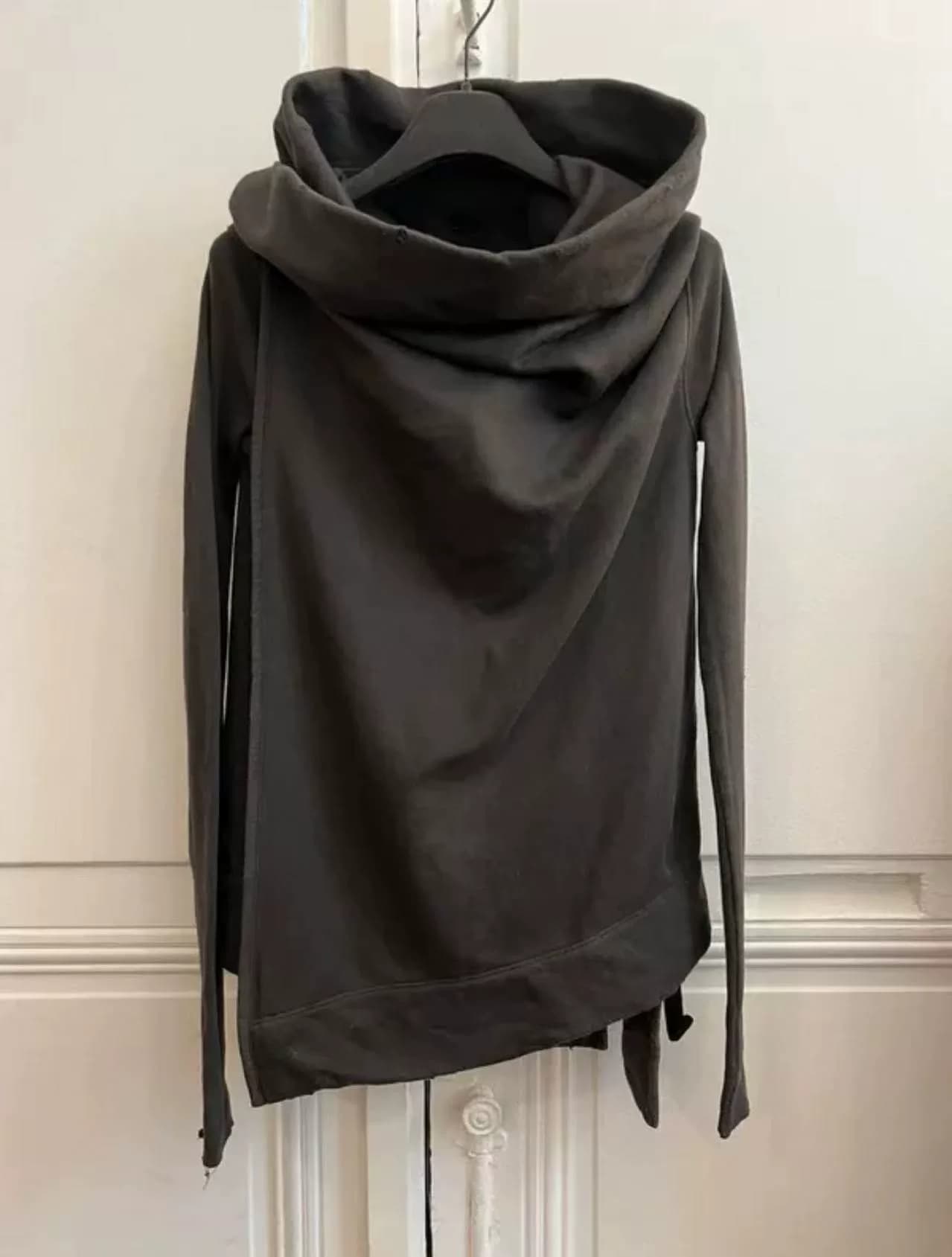 Подлинный свитер с диагональными пуговицами rickowens10fw можно развязать как плащ, их много