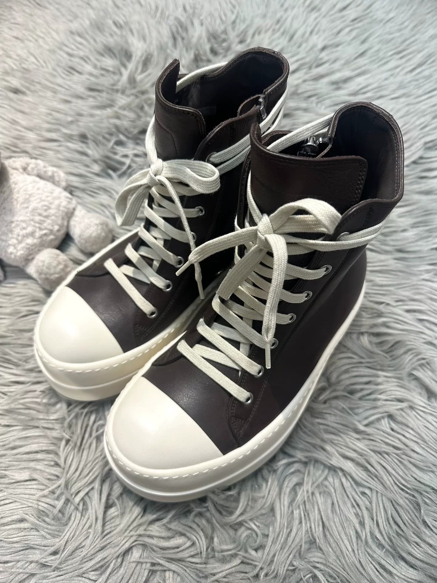 Rick owens 26ss main line - новые ботинки из воловьей кожи темного шоколада на толстой подошве big Kuang