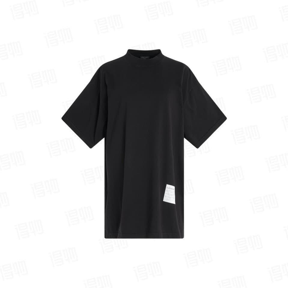 Balenciaga Paris home SS24 однотонная этикетка с логотипом и коротким рукавом
