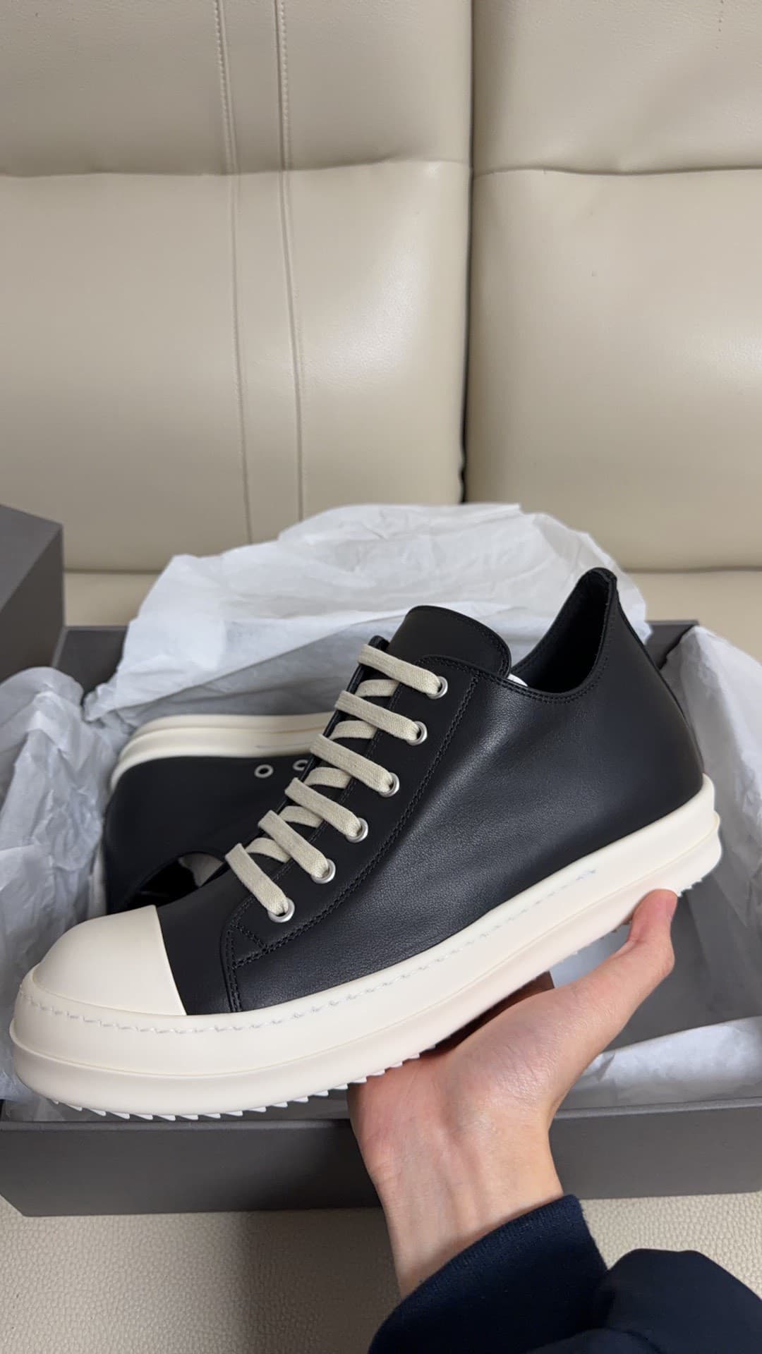 Новейшие кожаные конверсы Rick Owens 26ss из основной линейки за последние 26 лет