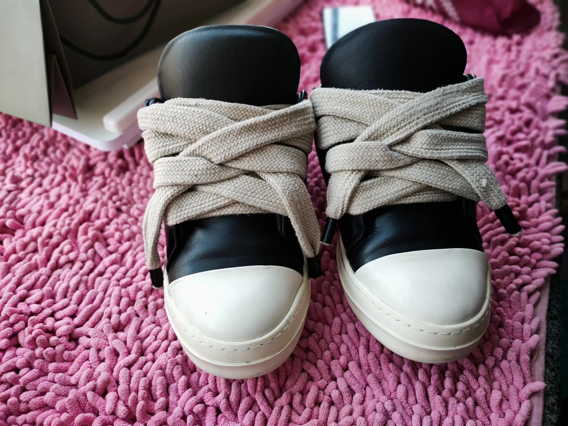 Кроссовки RICK OWENS LPO низкие, размер 42, черно-белые, с коробкой