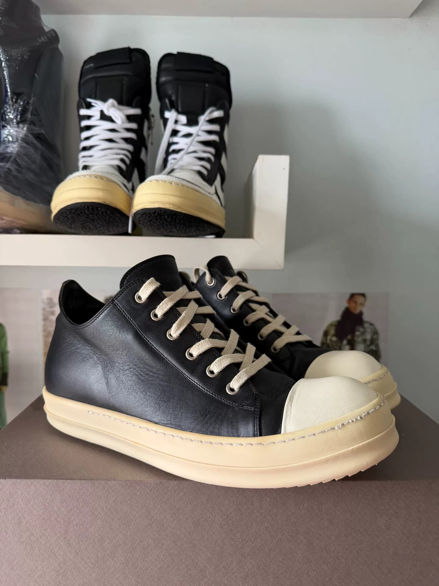 конверсы из воловьей кожи основной линии rickowens