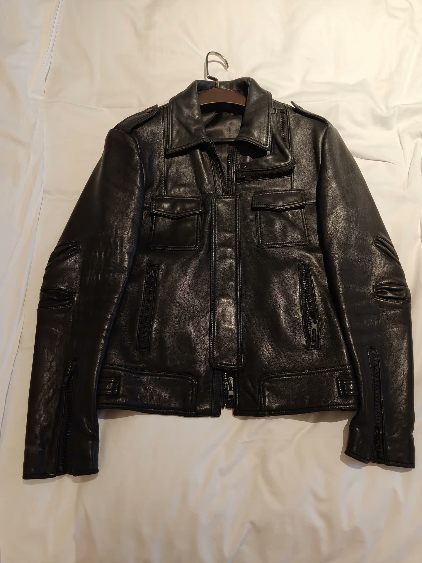 Черная кожаная куртка Dior Homme 05AW Lzip на молнии