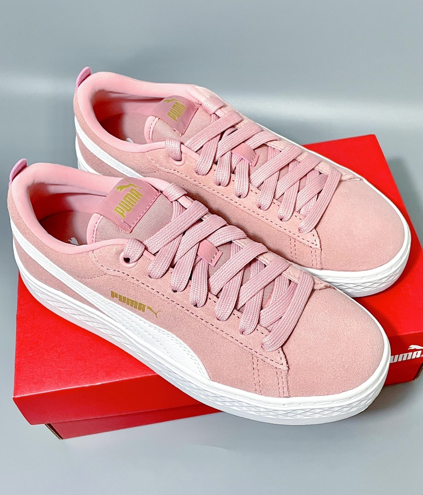 Кроссовки PUMA Smash на платформе SD, персиковая пудра