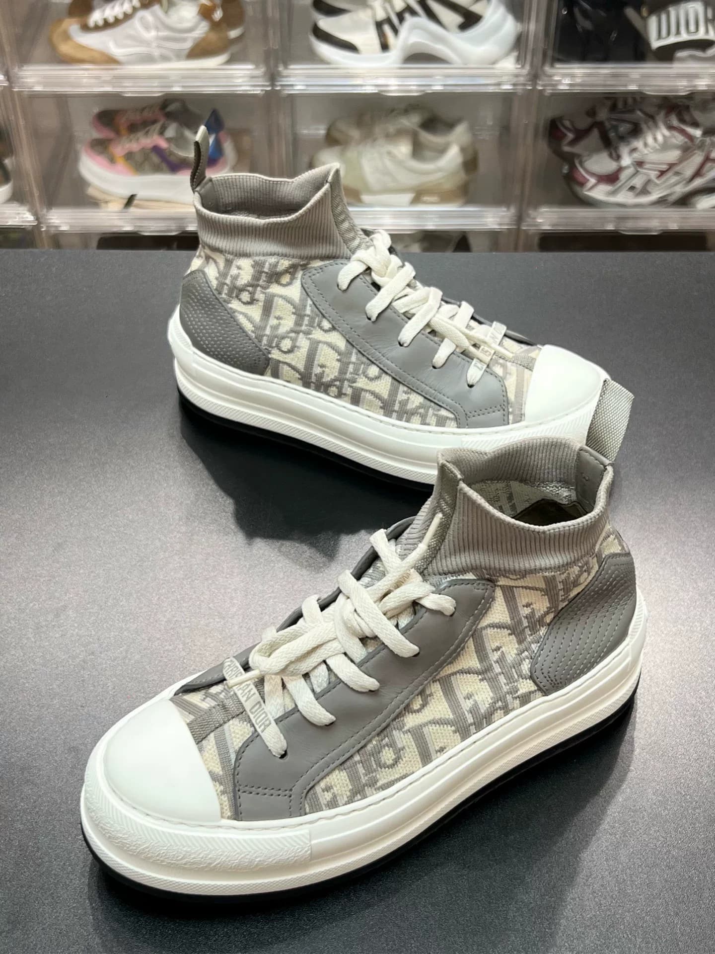 Туфли DIOR Dior Walk'n на толстой подошве серого цвета, размер 36