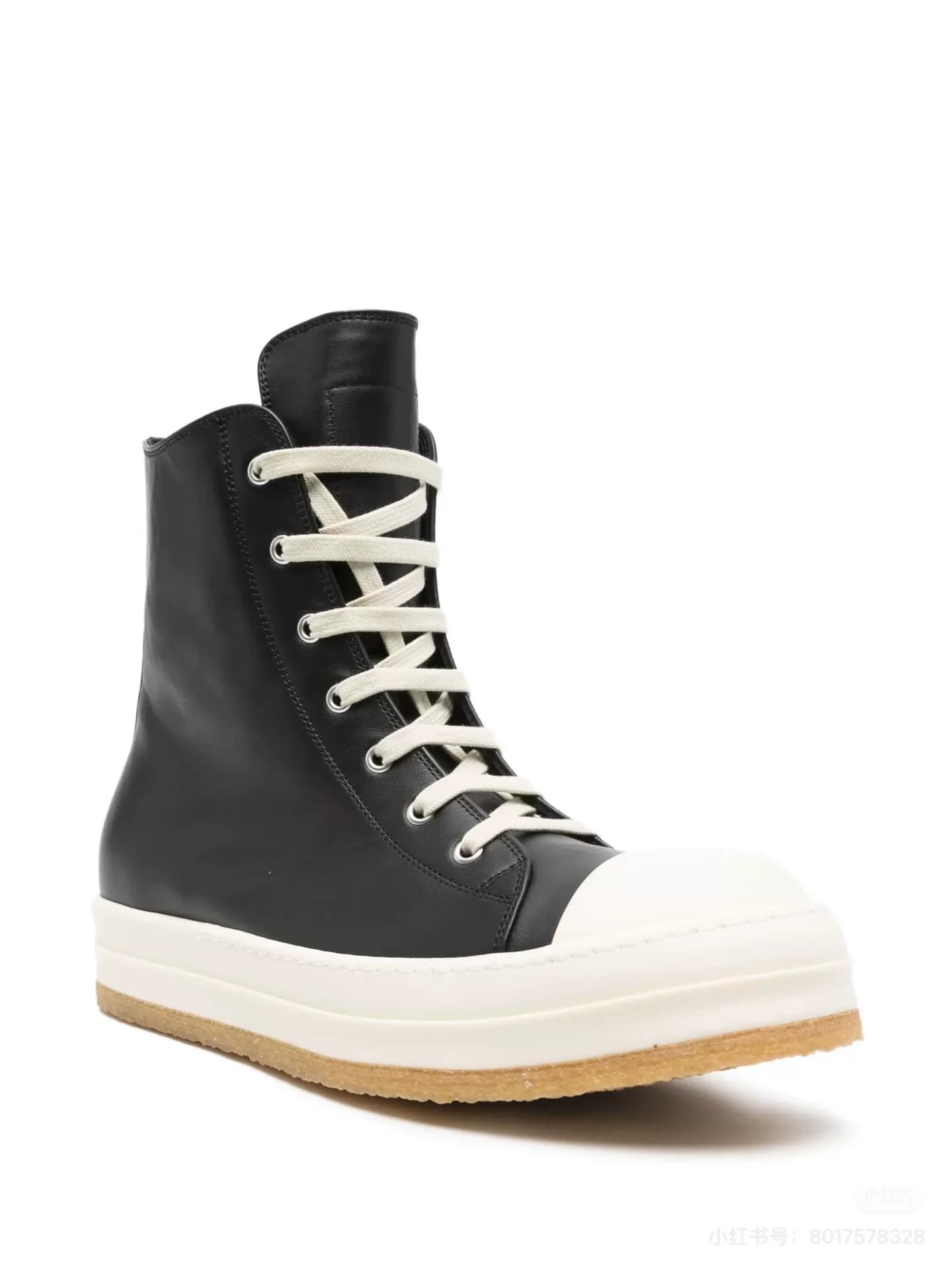 Конверсы Rick Owens FW25 main line с подошвой из необработанной резины из воловьей кожи