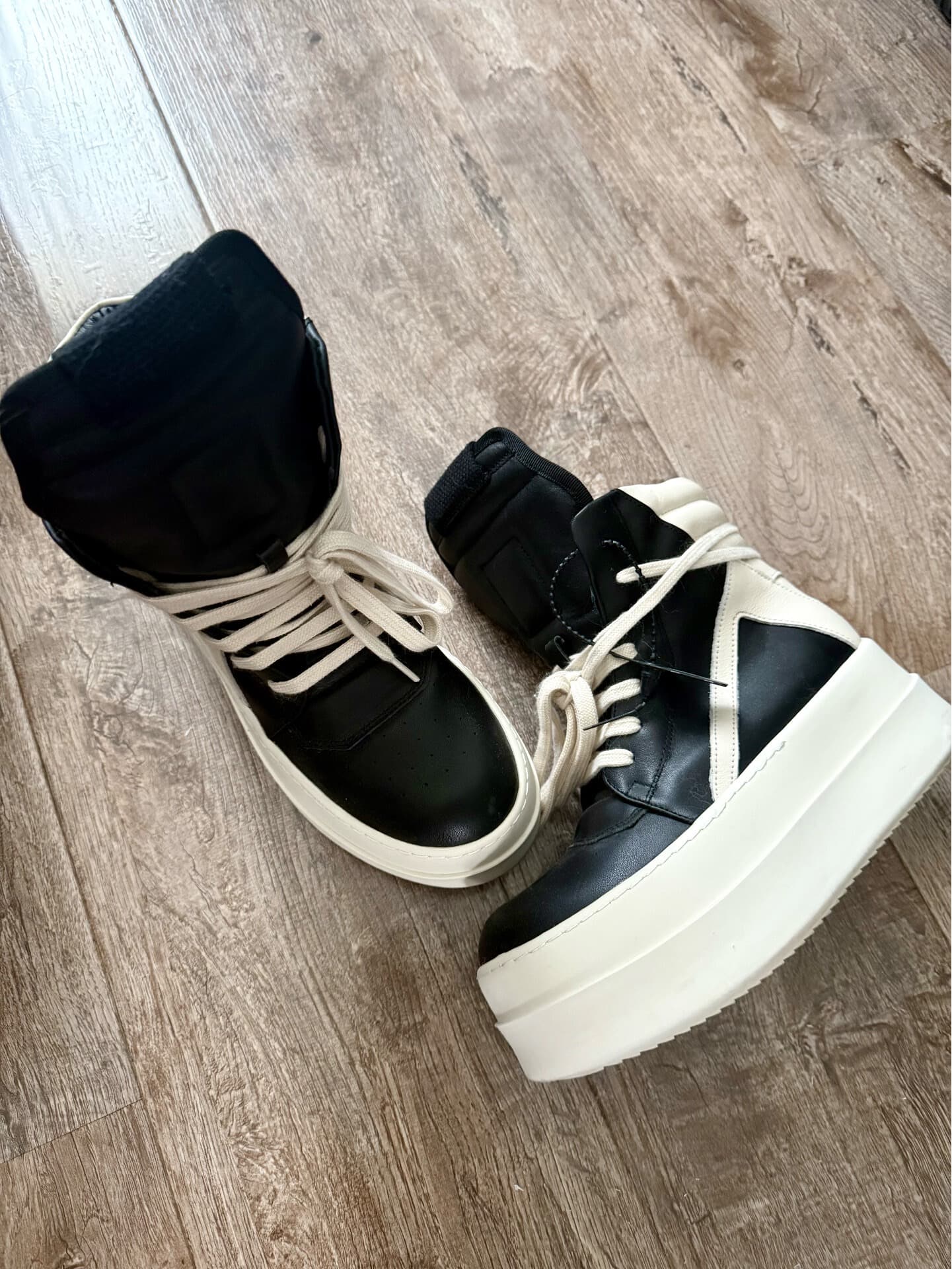 Высокие ботинки с перевернутым треугольником Sad hunter Rick Owens на толстой подошве, размер 38