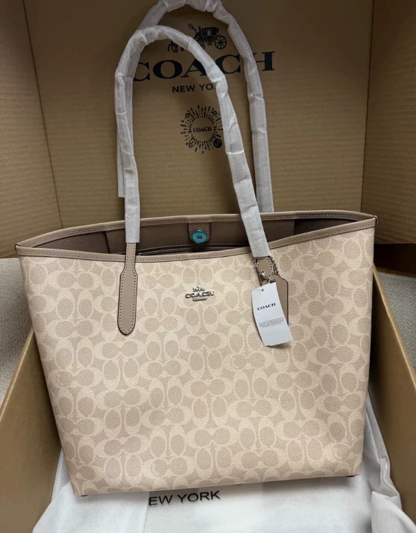 Совершенно новая американская сумка Ole Coach Tote bag city33 коричневая сумка через плечо с фасолью Kou