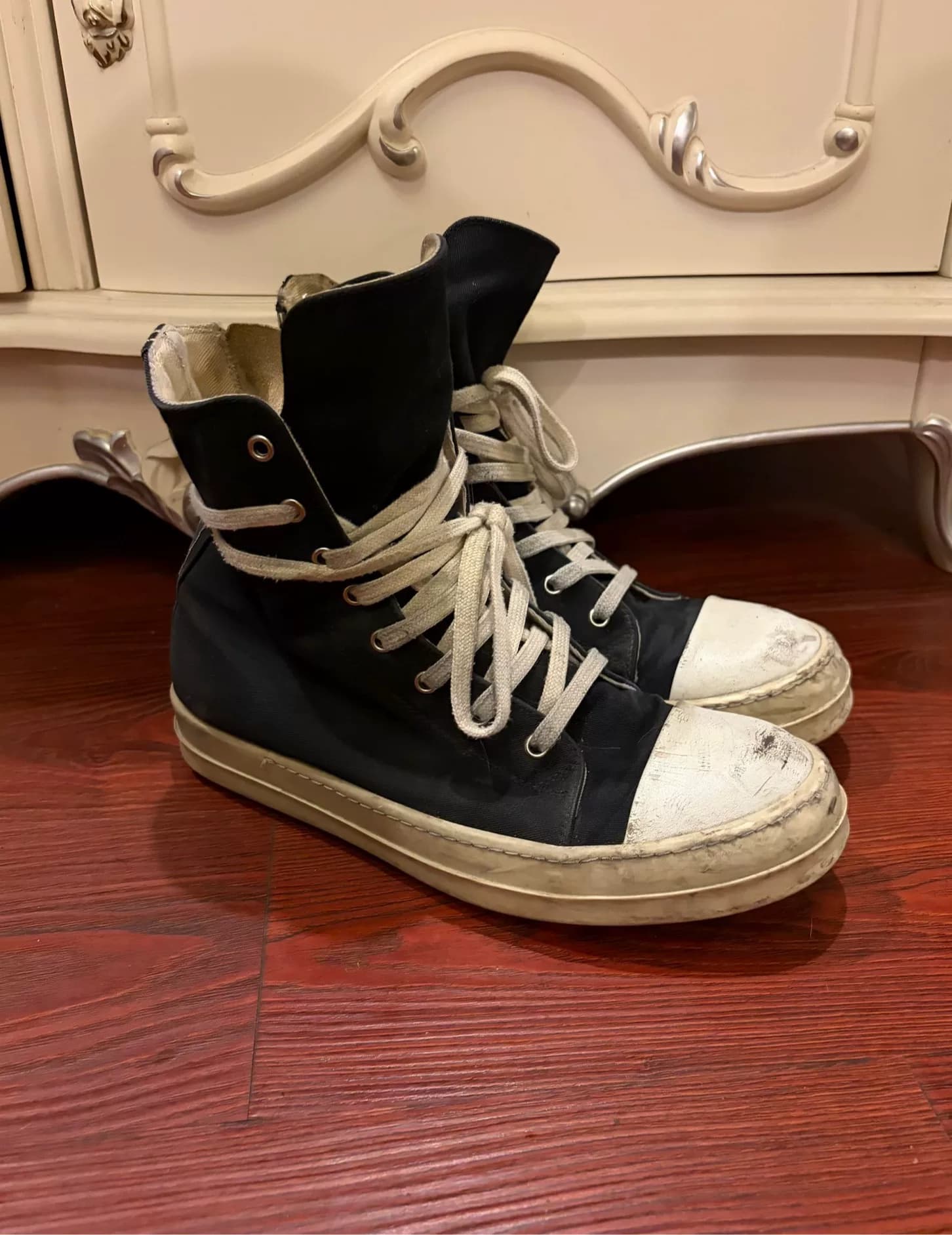 Парусиновые туфли Rick owens drkshdw ro с высоким берцем