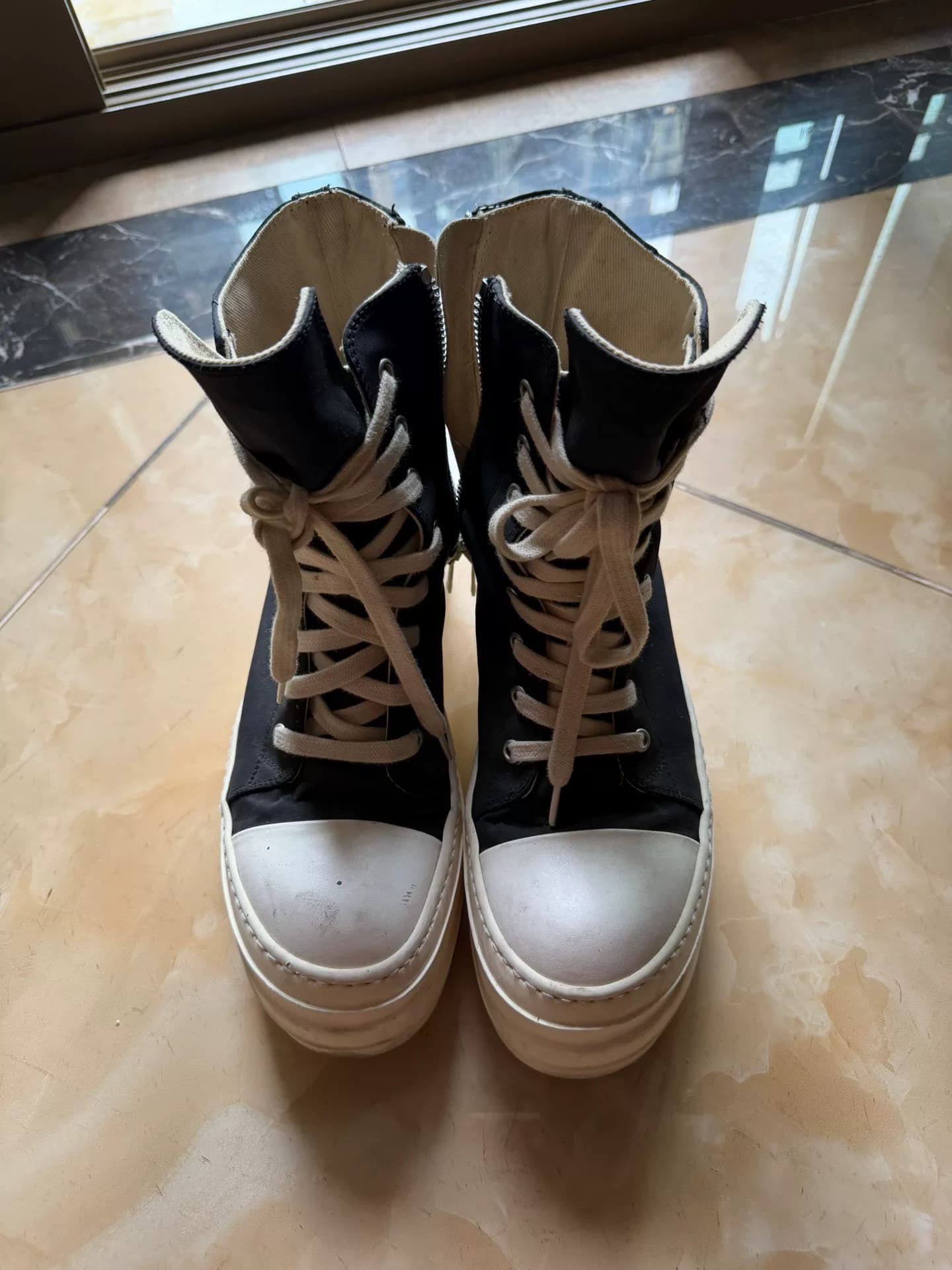 Rick Owens, RO- большие кеды Converse на толстой подошве, размер 40, черные высокие кеды на толстой подошве