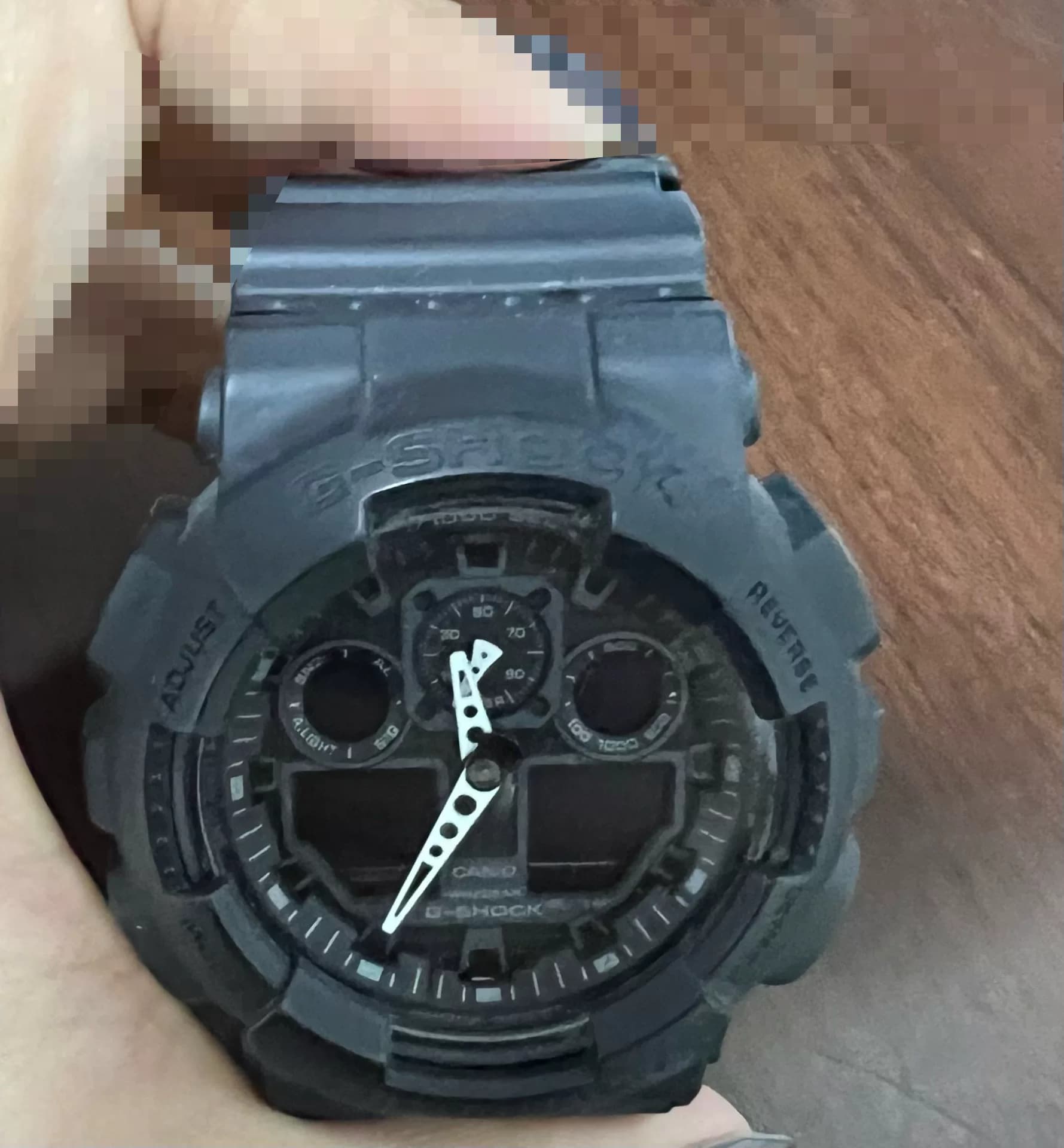 Casio G-SHOCK GA-100 Black Warrior, классическая полностью черная модель, 51 метр