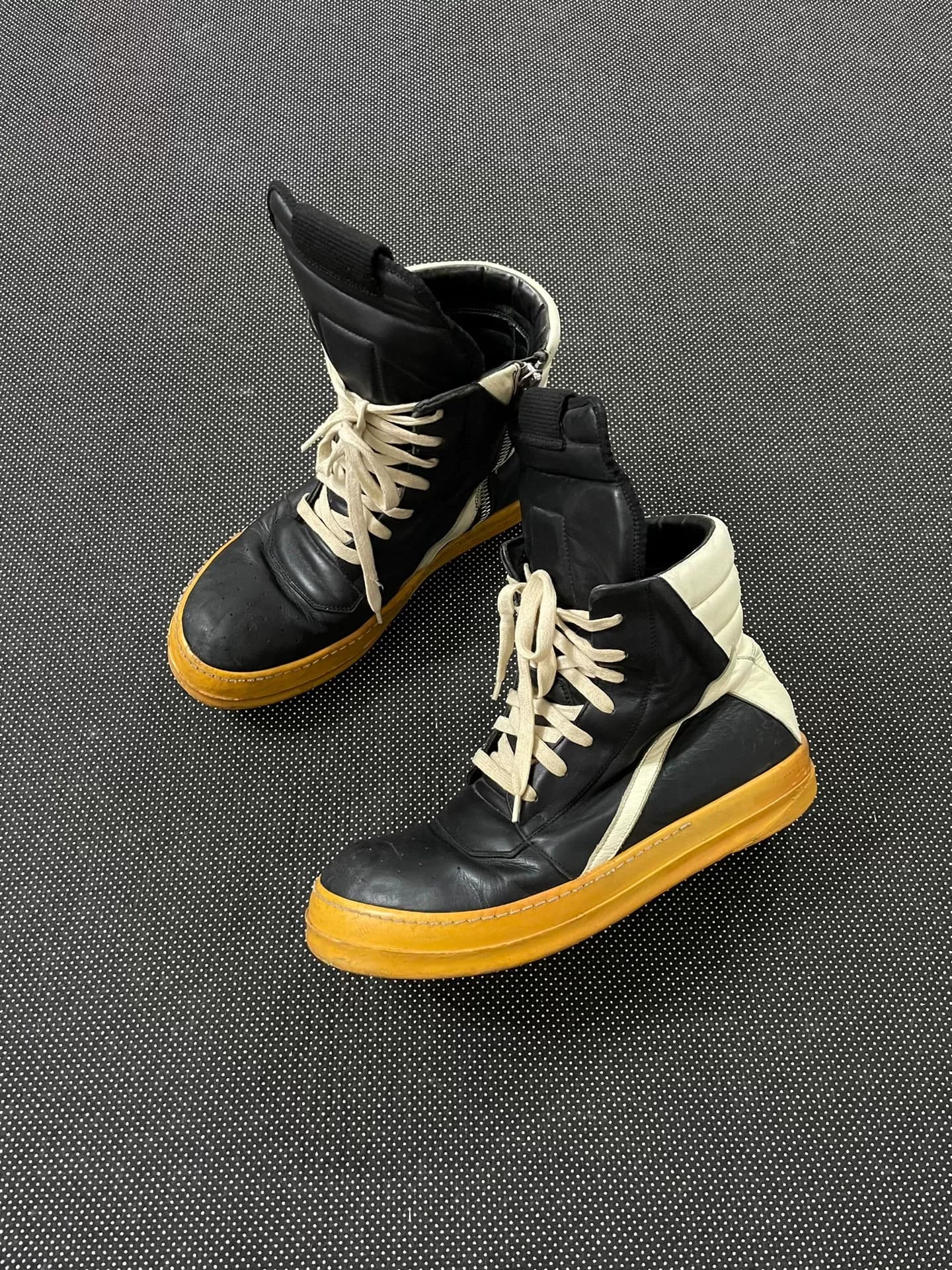 rickowens перевернутый треугольник черно-белой коровьей кожи с высоким берцем архиве РО г
