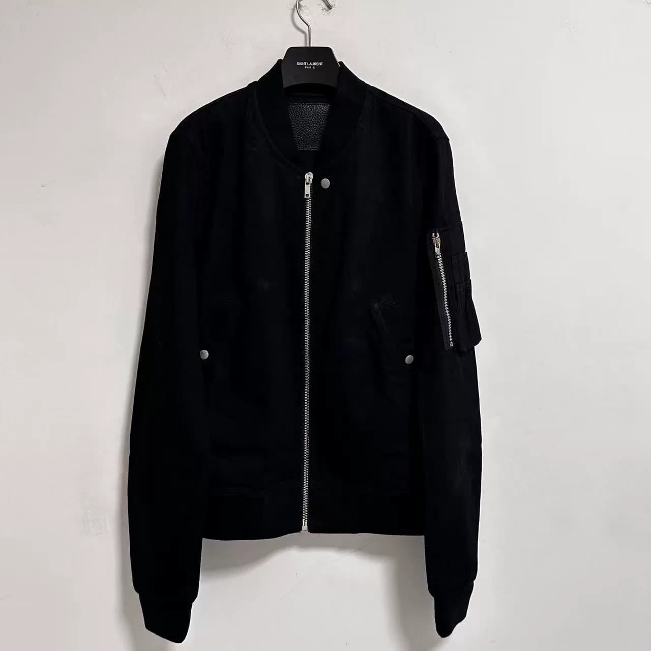 Черная бейсбольная куртка с воротником-стойкой Rick Owens DRKSHDW, dark wind