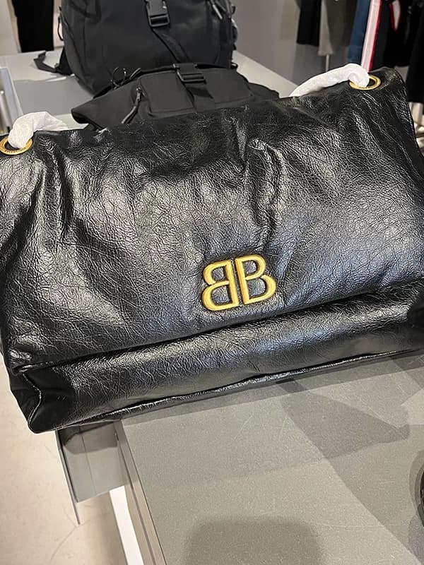 Сумка через плечо Balenciaga Balenciaga monaco с цепочкой из маслянистой восковой кожи, большая, средняя, маленькая сумка-мессенджер