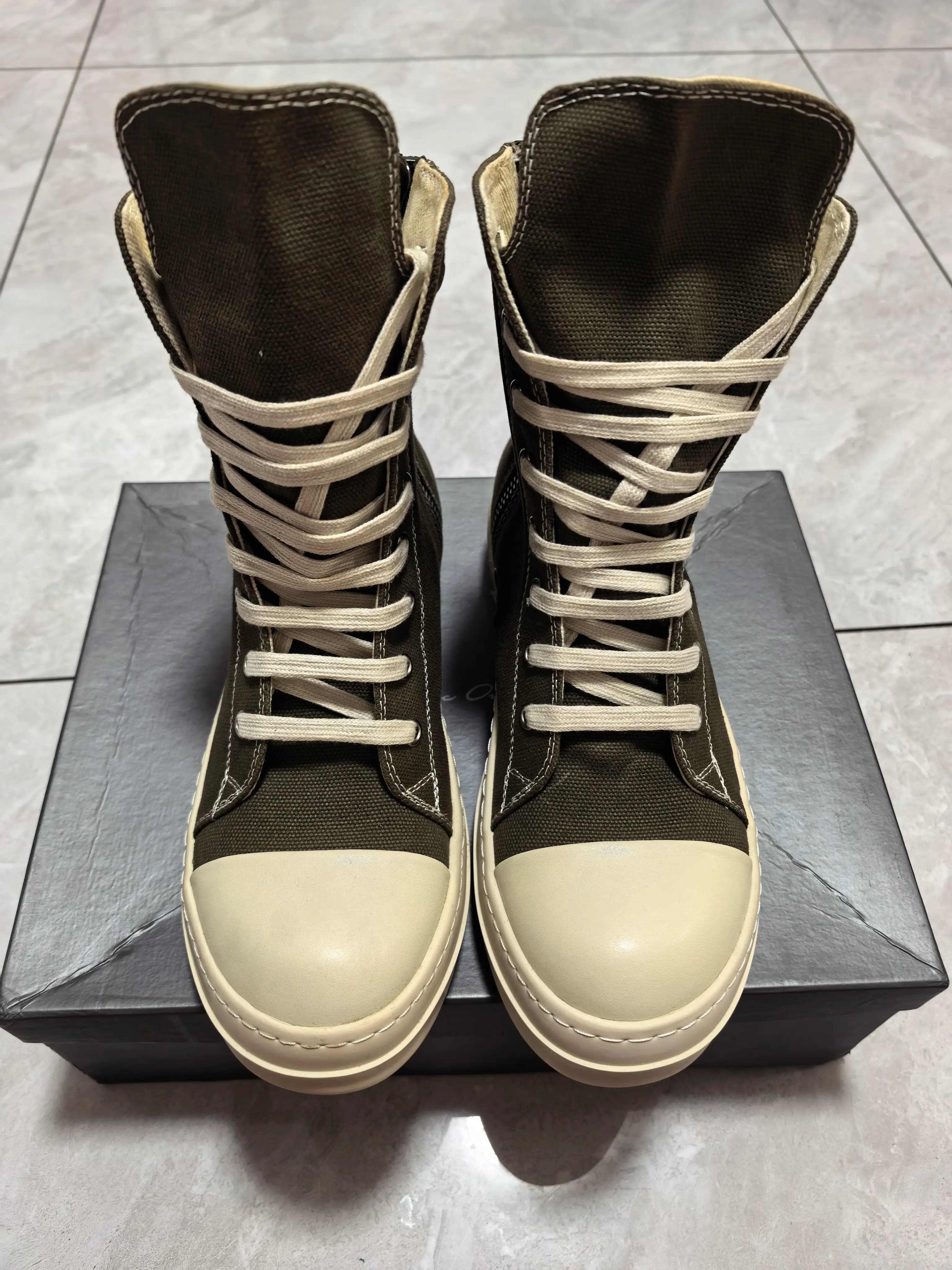Rick Owen RO Парусиновые туфли Rick Owen с высоким берцем