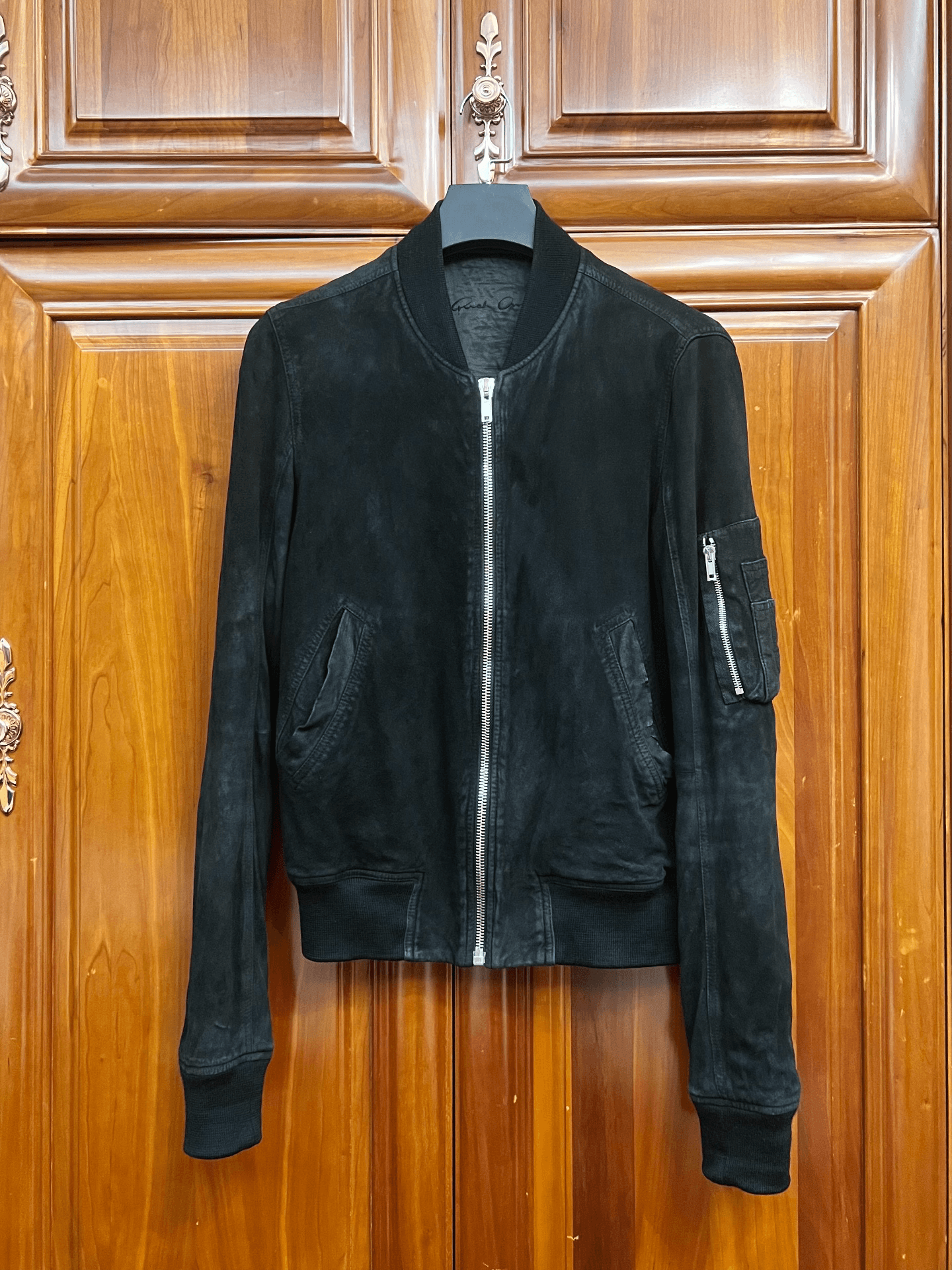Rick Owens ro suede washed and distressed ma1 aviator