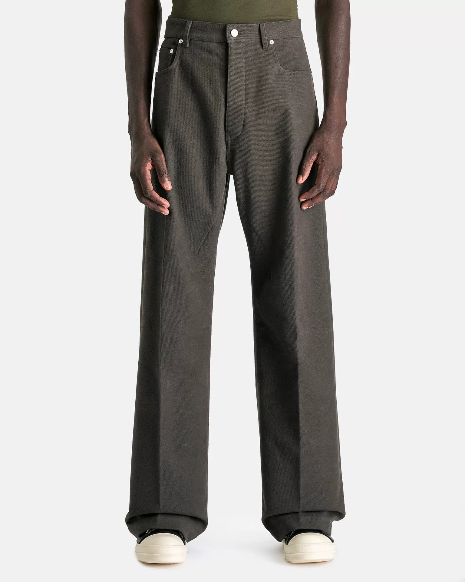 Прямые брюки из саржевого хлопка основной линии Rick Owens geth