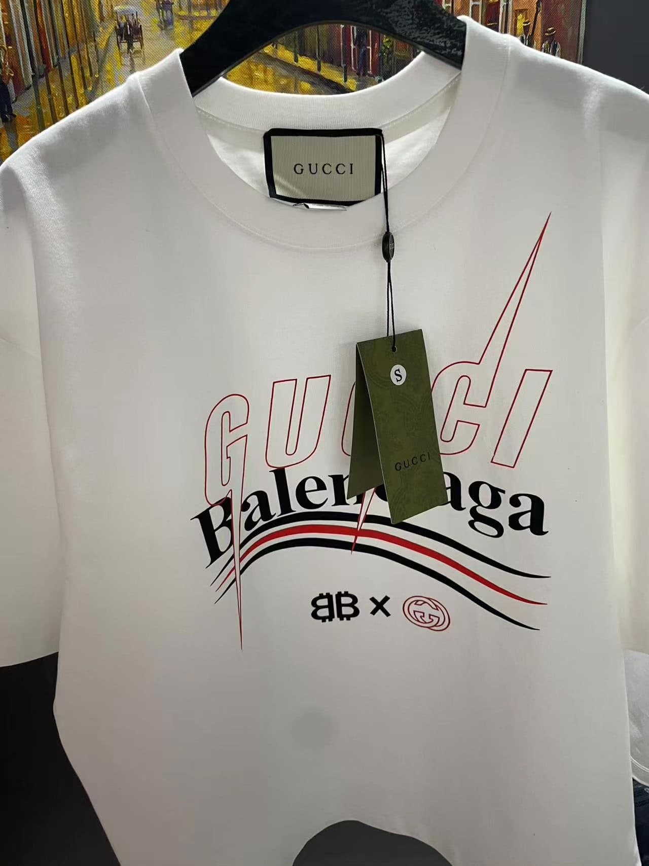 Совместная футболка GUCCI Gucci x Balenciaga с коротким рукавом