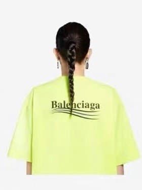 Флуоресцентная футболка Balenciaga Balenciaga с короткими рукавами цвета морской волны от Balenciaga.