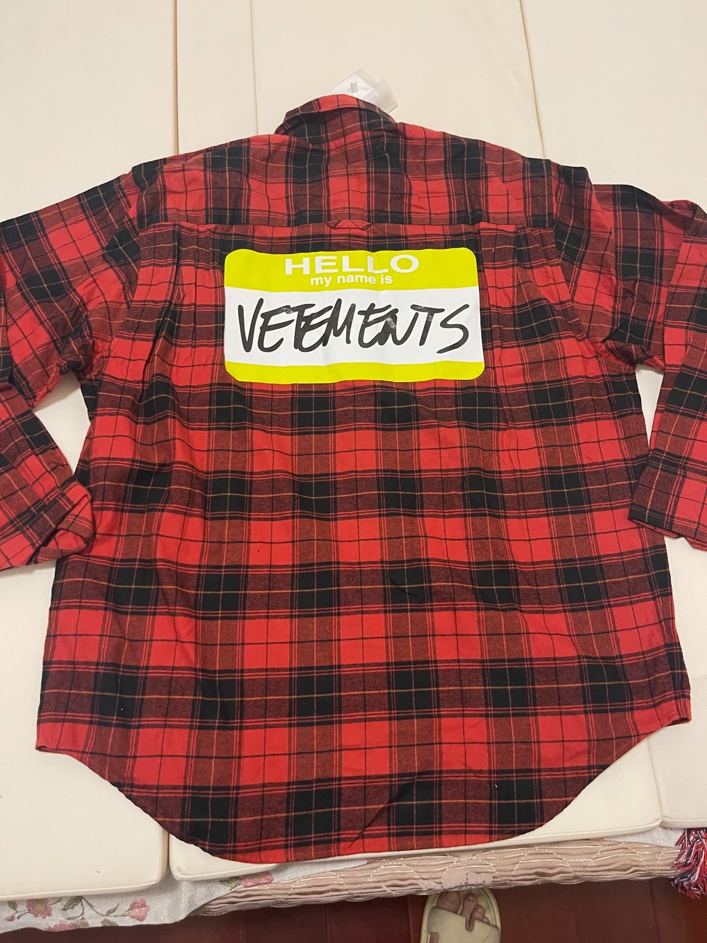 Фирменная рубашка Vetements Hello art для мужчин и женщин одинакового размера XS