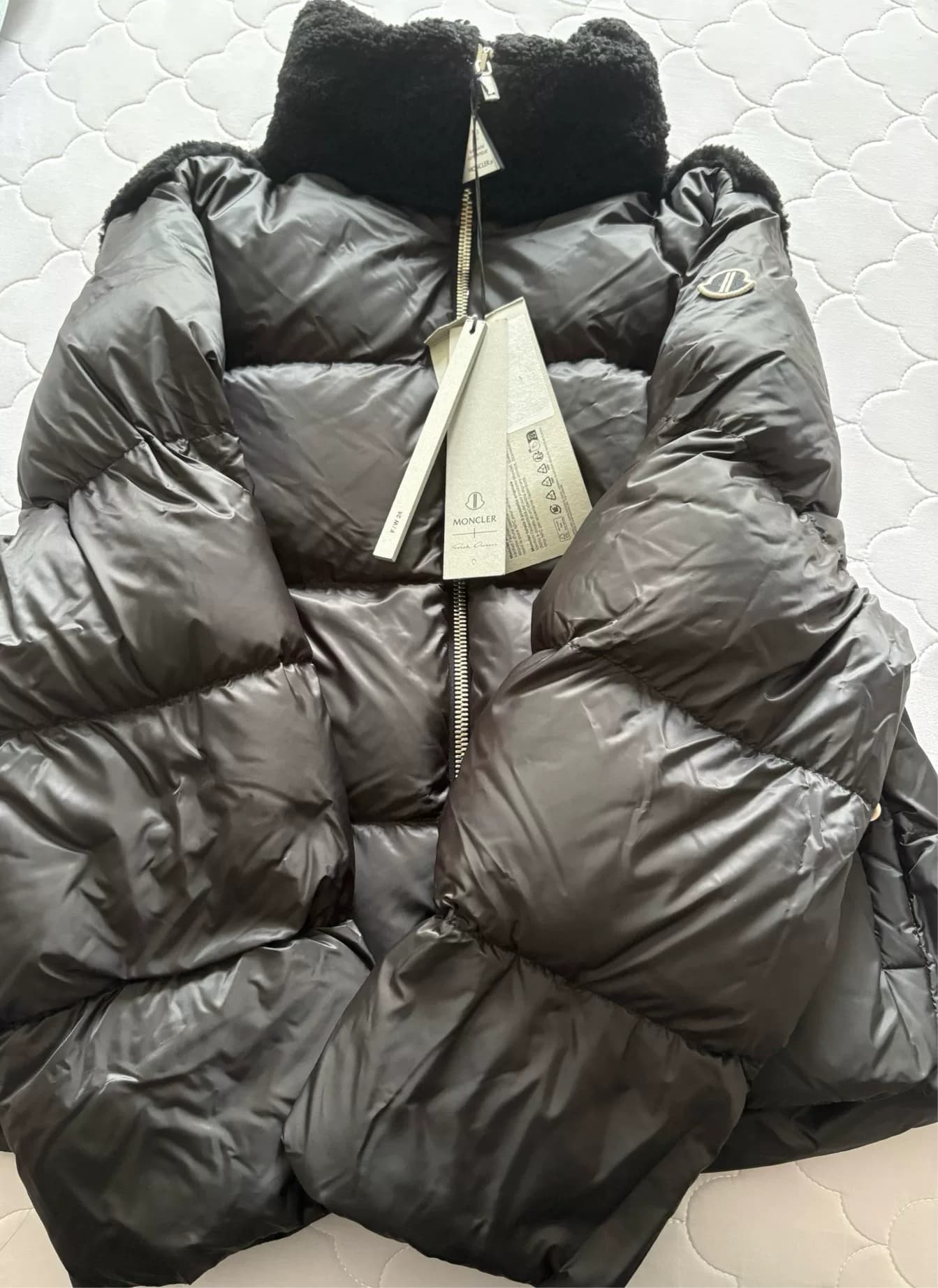 Кобрендовый черный пуховик Moncler x Rick Owens размера 0
