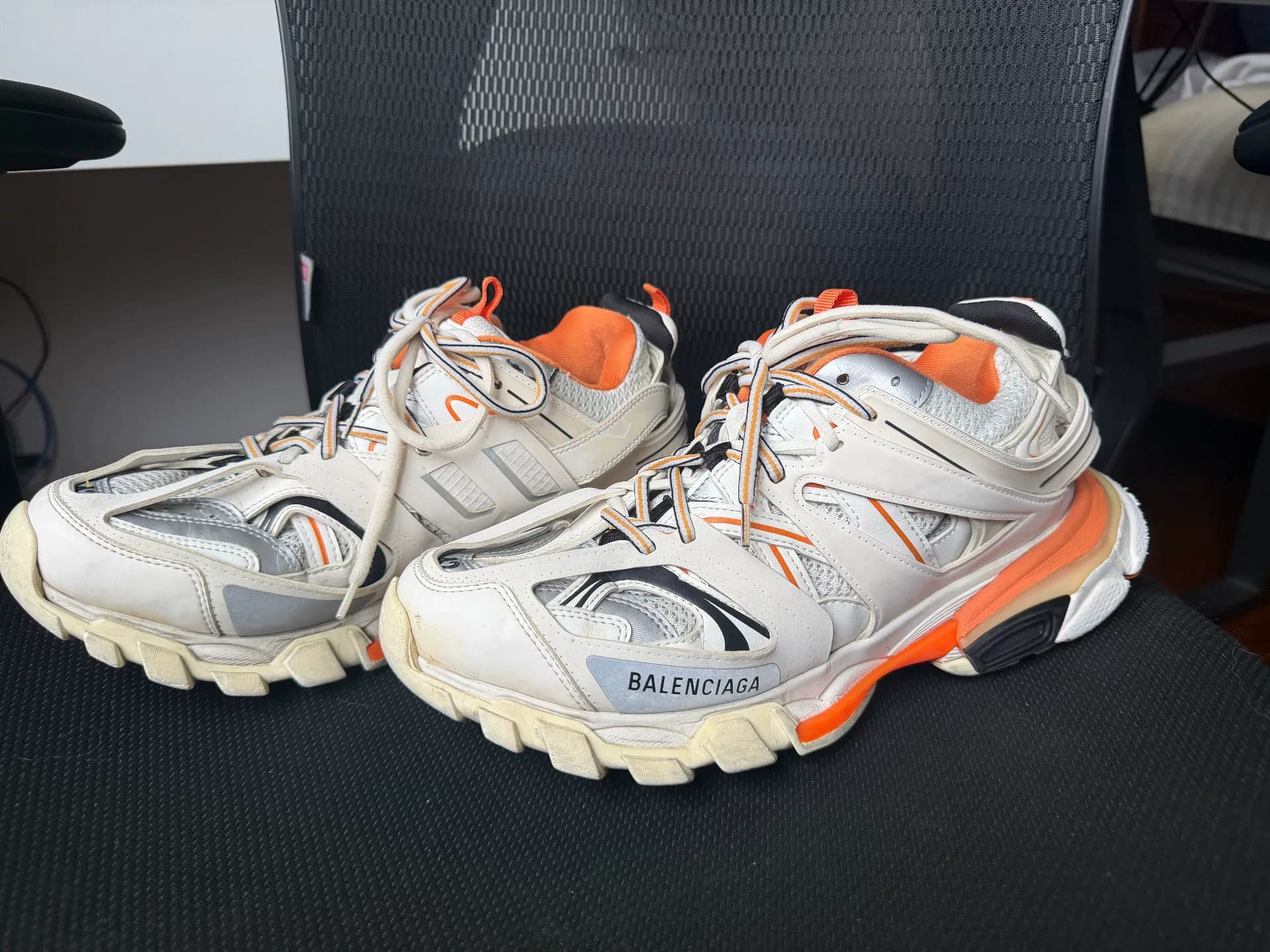Кроссовки Balenciaga Balenciaga Track Daddy, бело-оранжевая цветовая гамма, 42