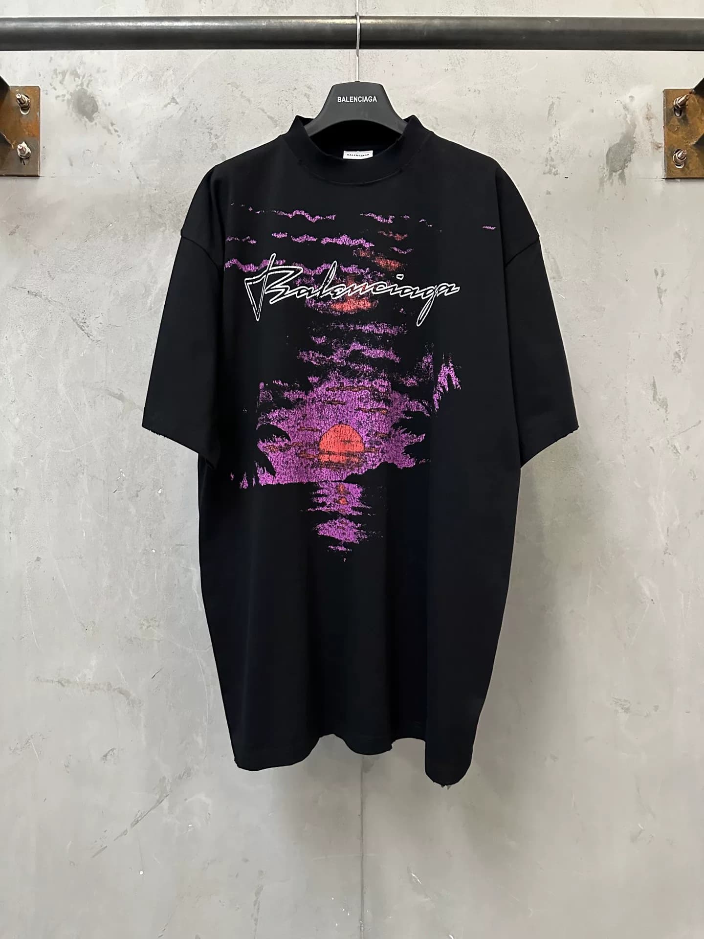 Balenciaga/Balenciaga 26ss новый принт Sunset с закатом на шее