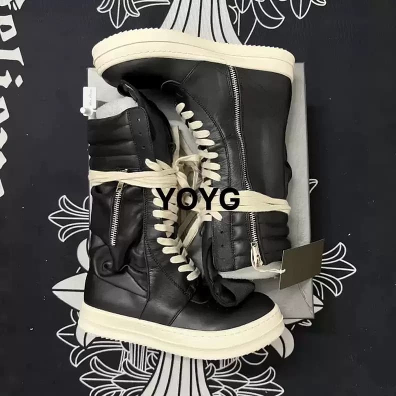 Мужские и женские высокие ботинки из воловьей кожи с карманами Rick Owens RO