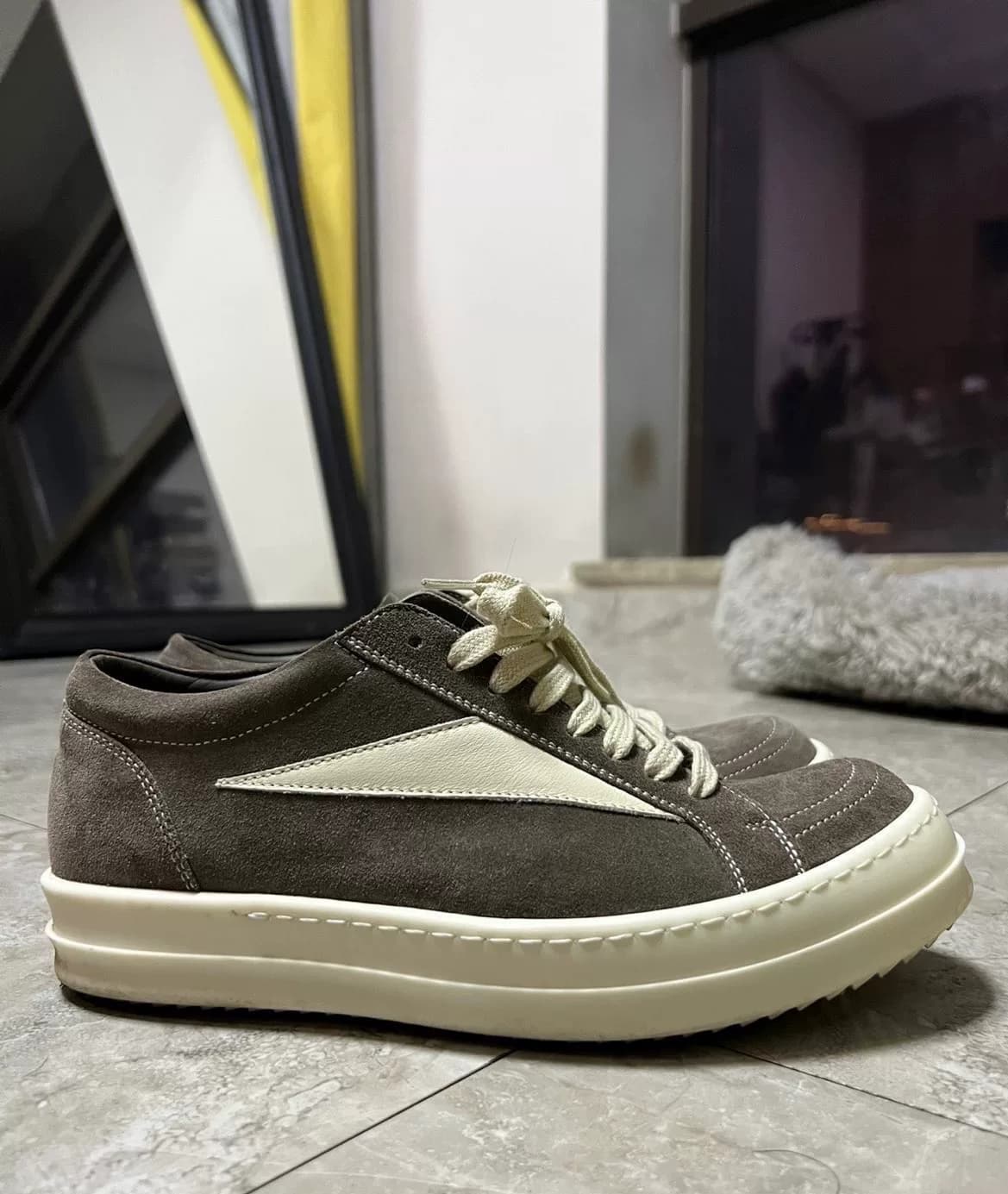 Оранжевая замша Rick owens (одиночные цифры на верхней части стопы