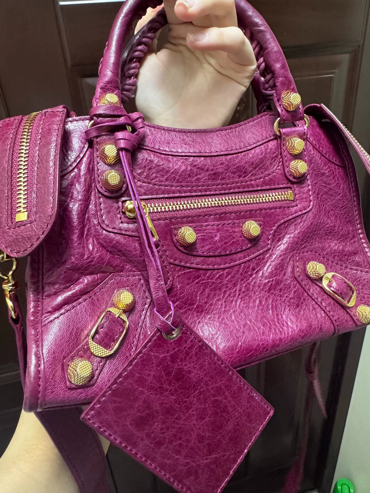Balenciaga мини-городская мотоциклетная сумка Balenciaga фиолетового цвета