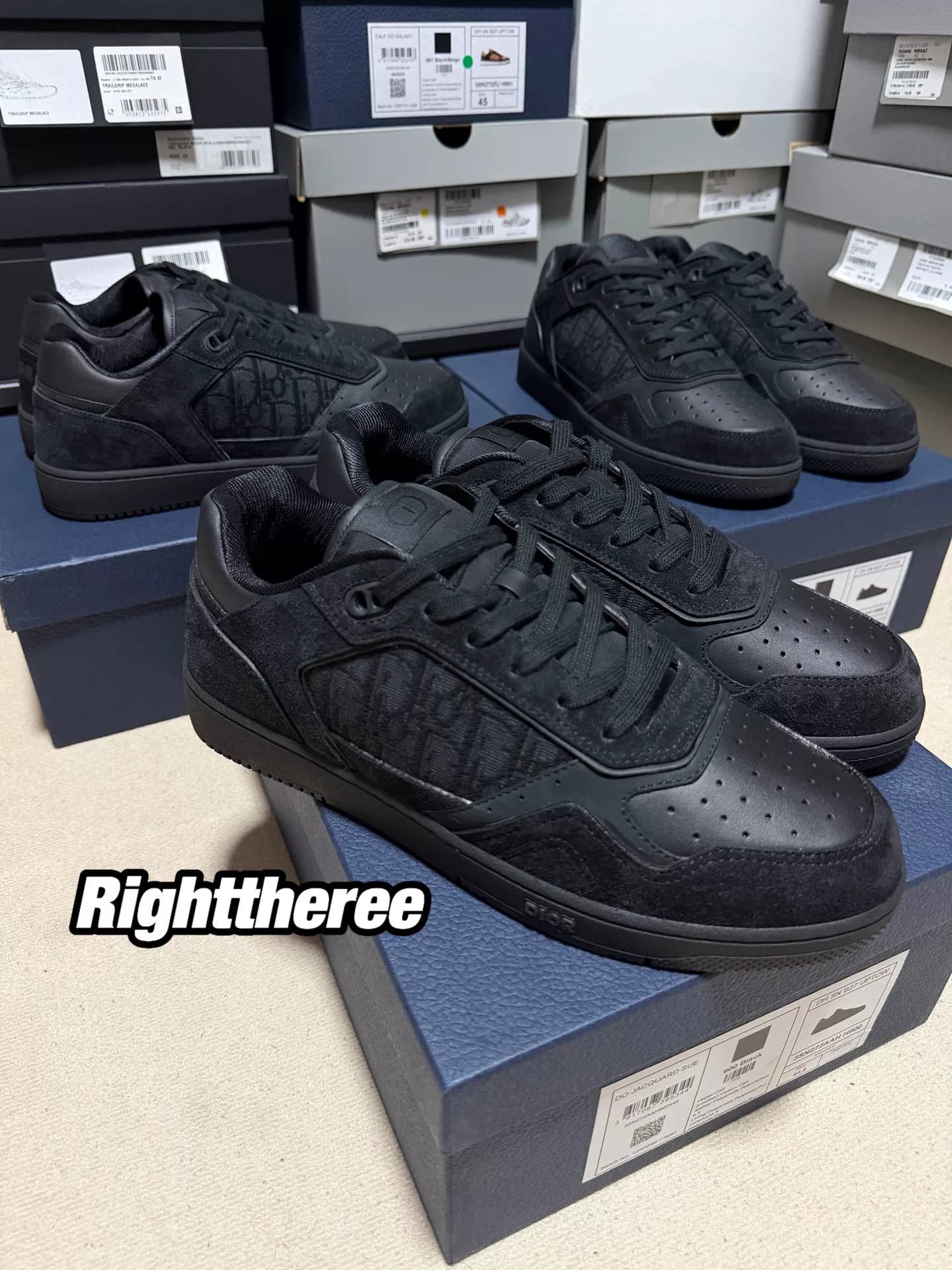 DIOR B27 из черной замши Uptown Black Samurai из чистой черной замши