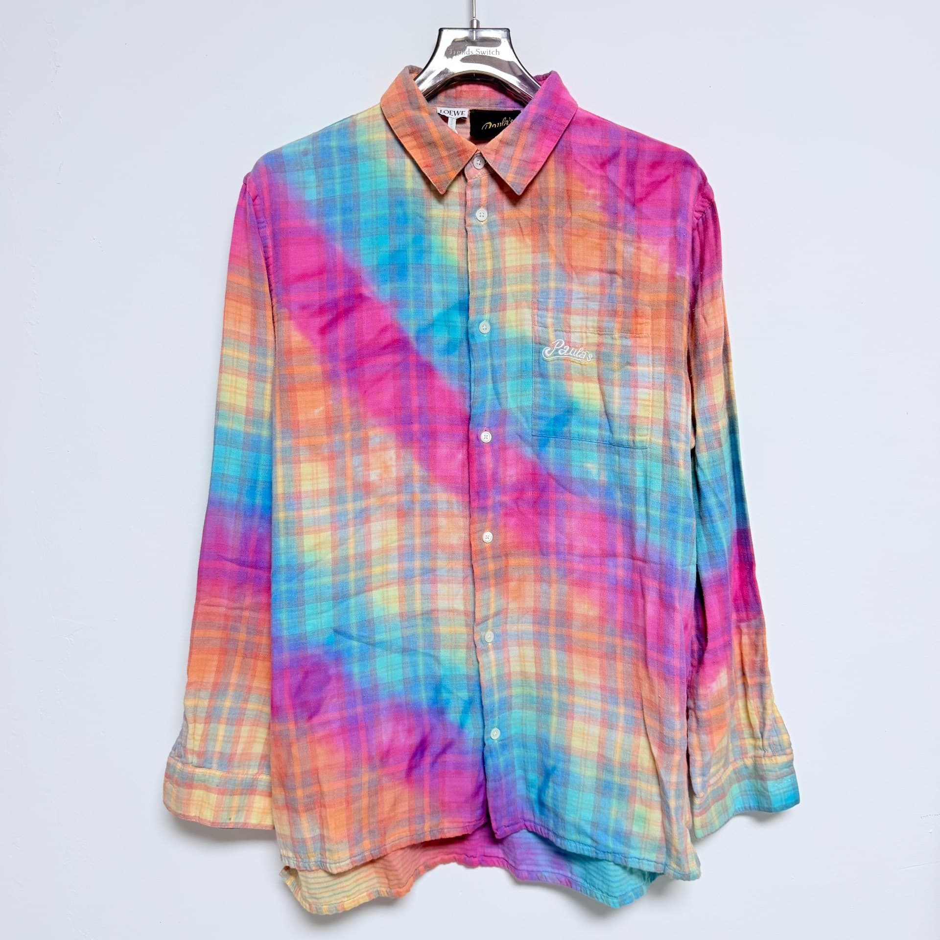 Пиджак-рубашка в клетку от LOEWE tie-dye