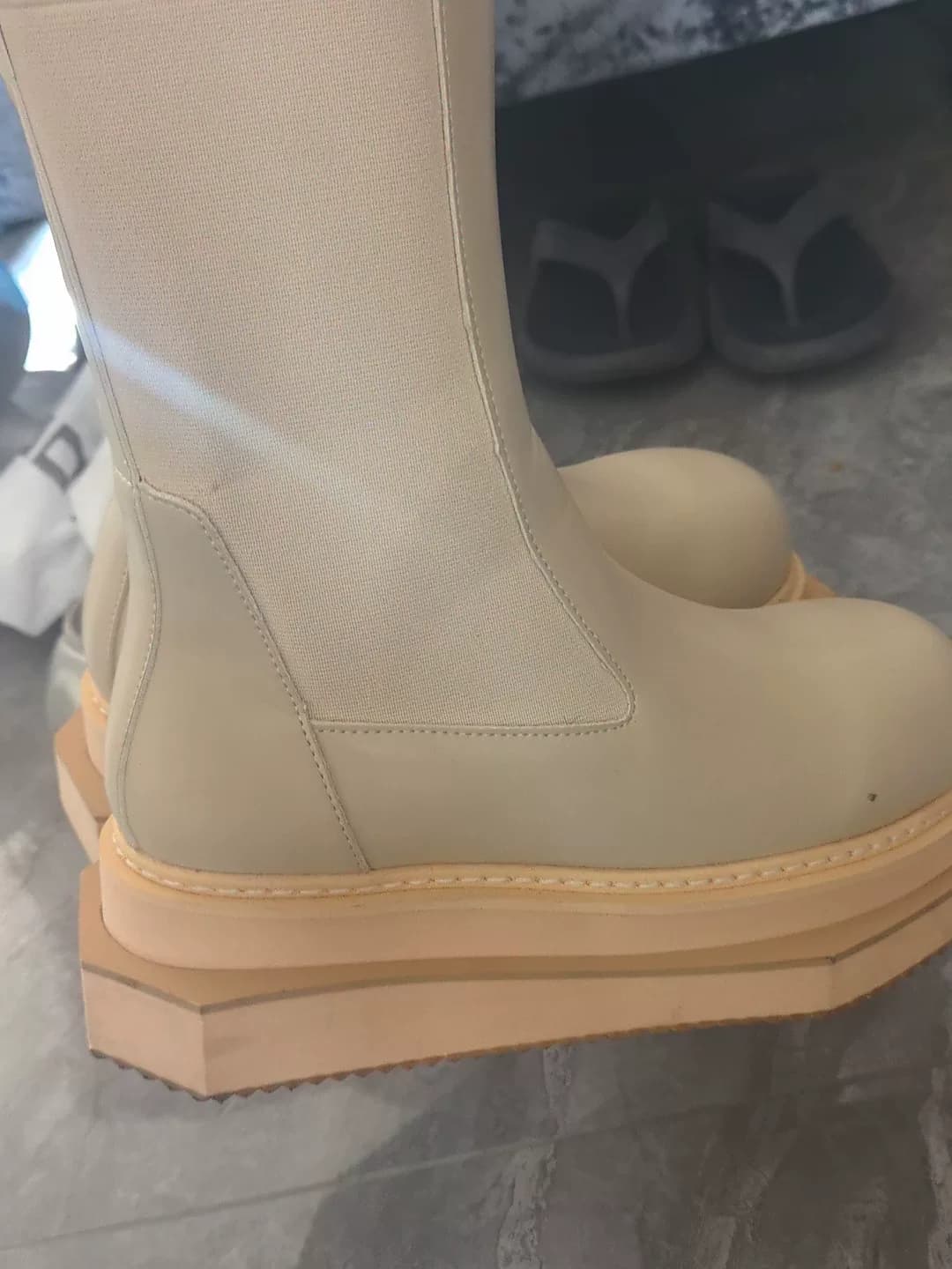 Ботинки "Челси" на толстой подошве от Rick Owens, темно-белые, 37