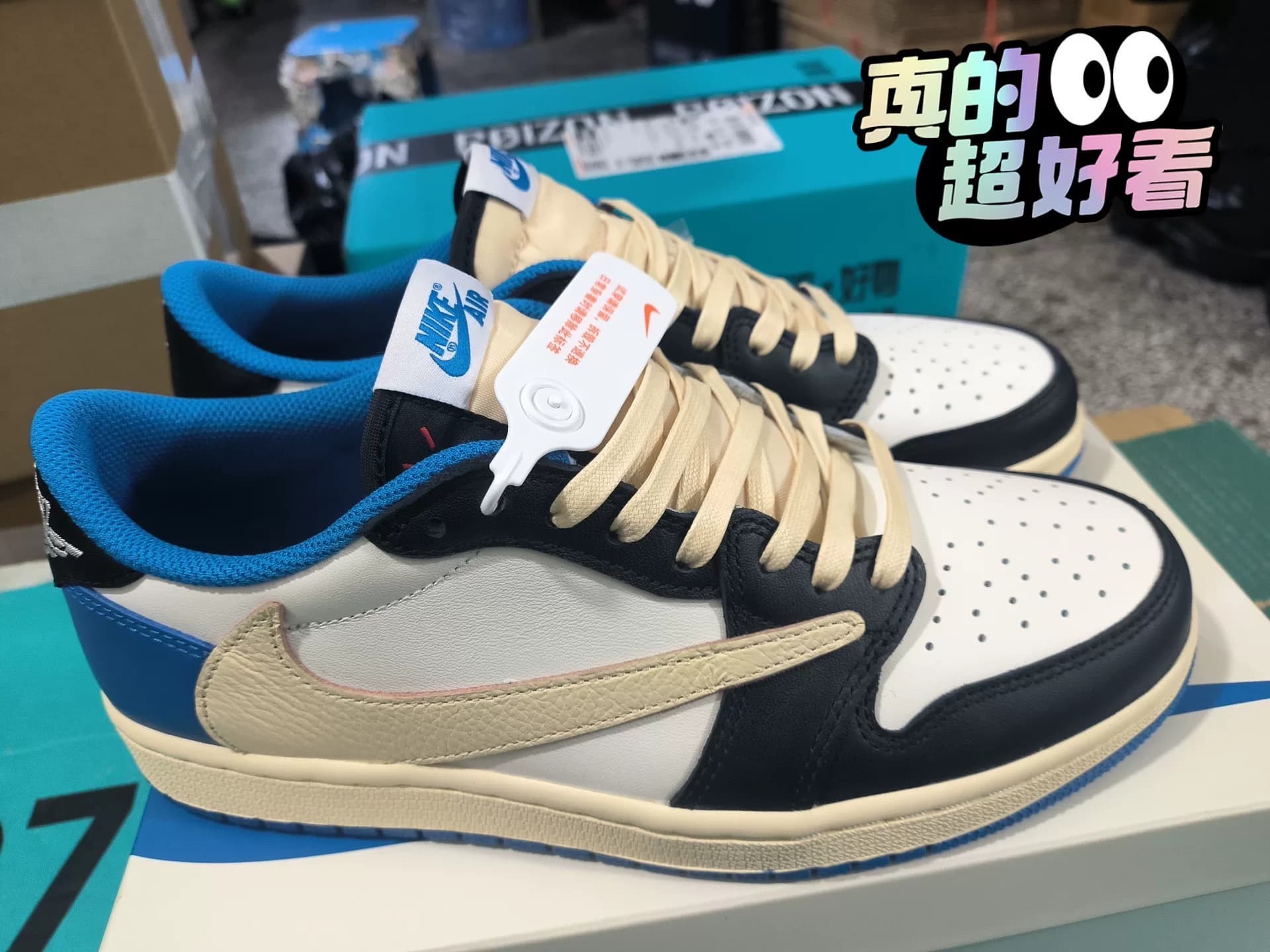 Совершенно новая версия LJR AJ1 Lightning barb Соединение белого и синего шипов Fujiwara Hiroshi Sanfang 2