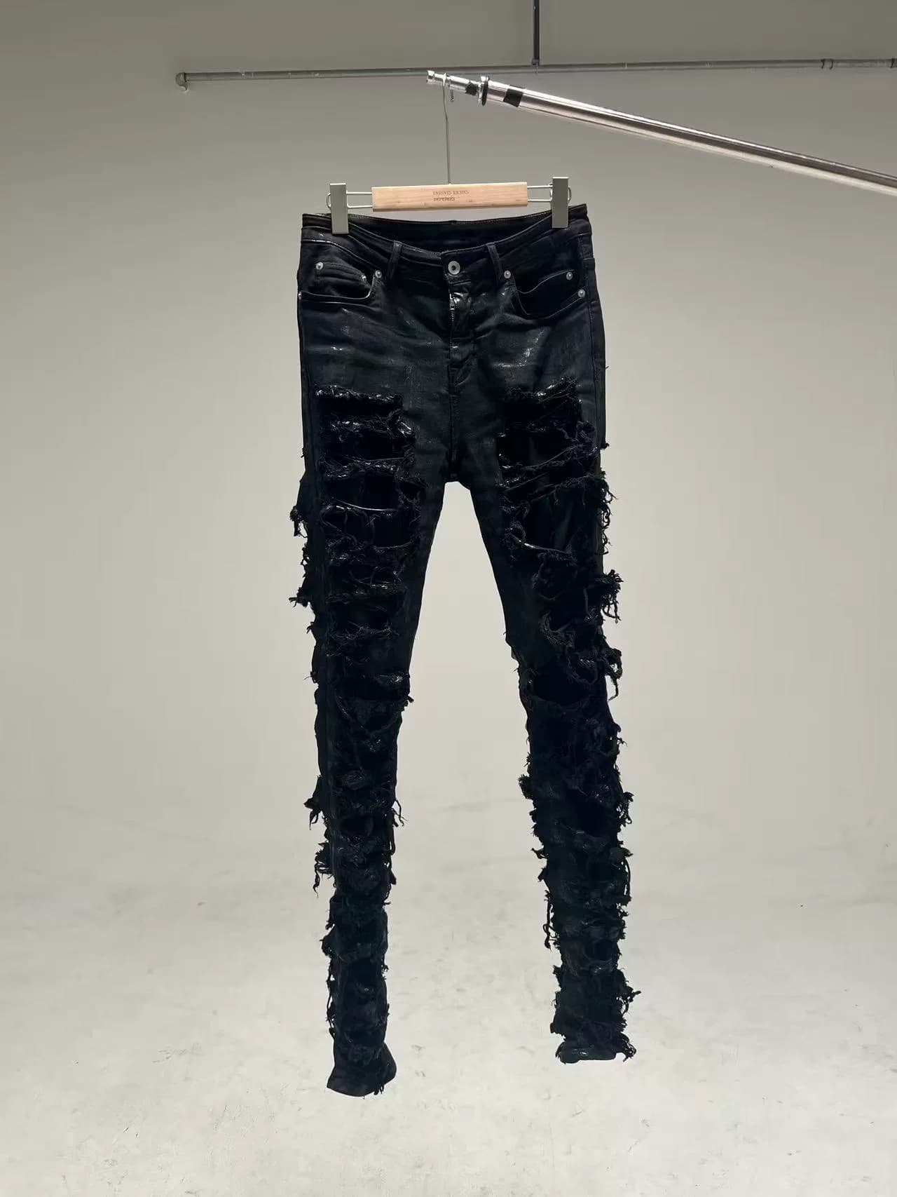 Rick Owens Drkshdw совершенно новые джинсы с вощеной отделкой от эрозии
