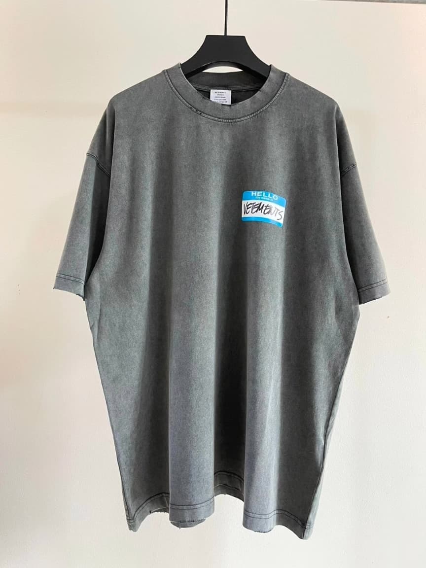 Новая футболка с горячим тиснением "label" от VETEMENTS с короткими рукавами!