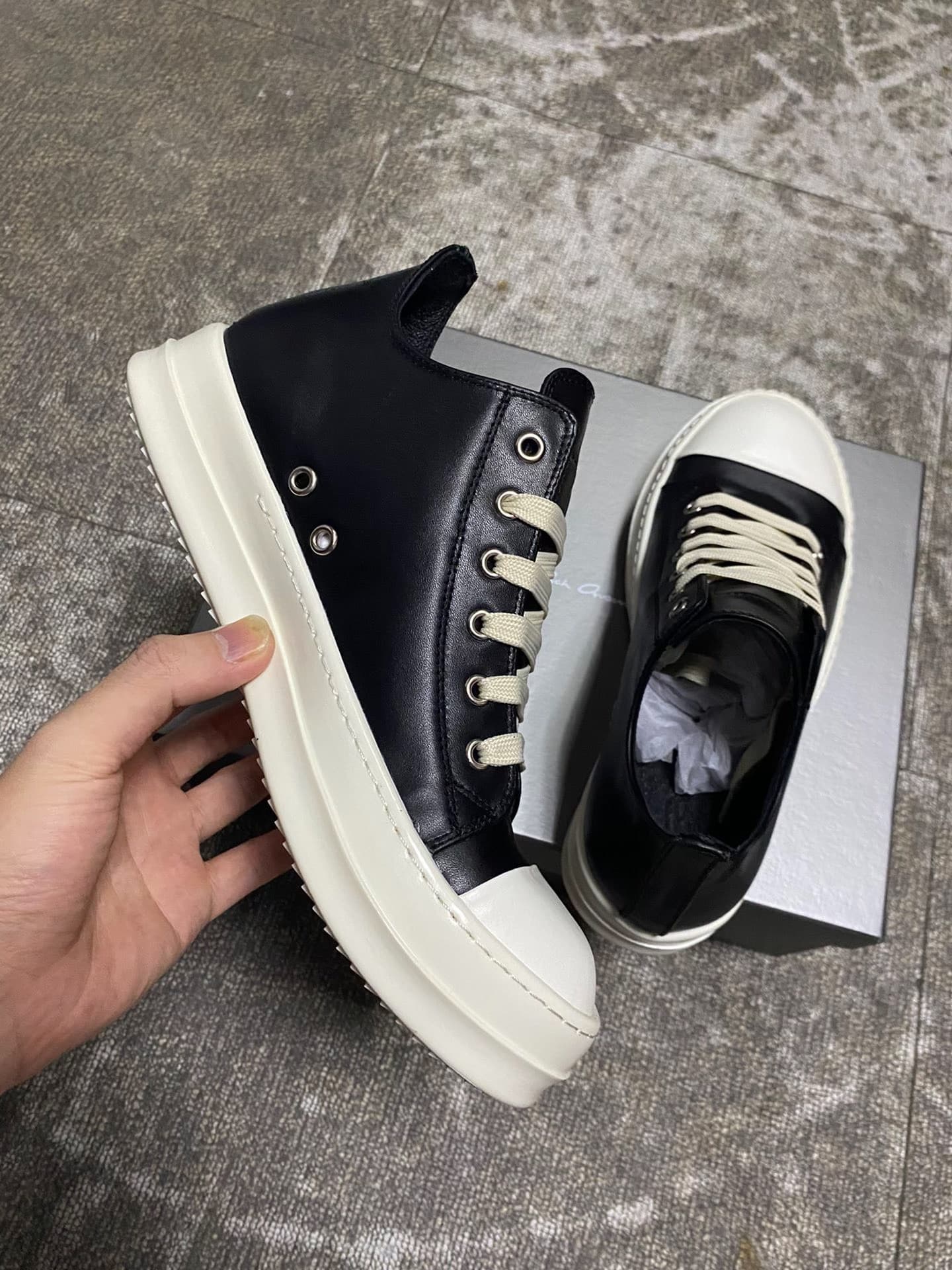 Мужские и женские модели Converse Rick Owens из воловьей кожи с глубоким вырезом до потолка от Rick Owens