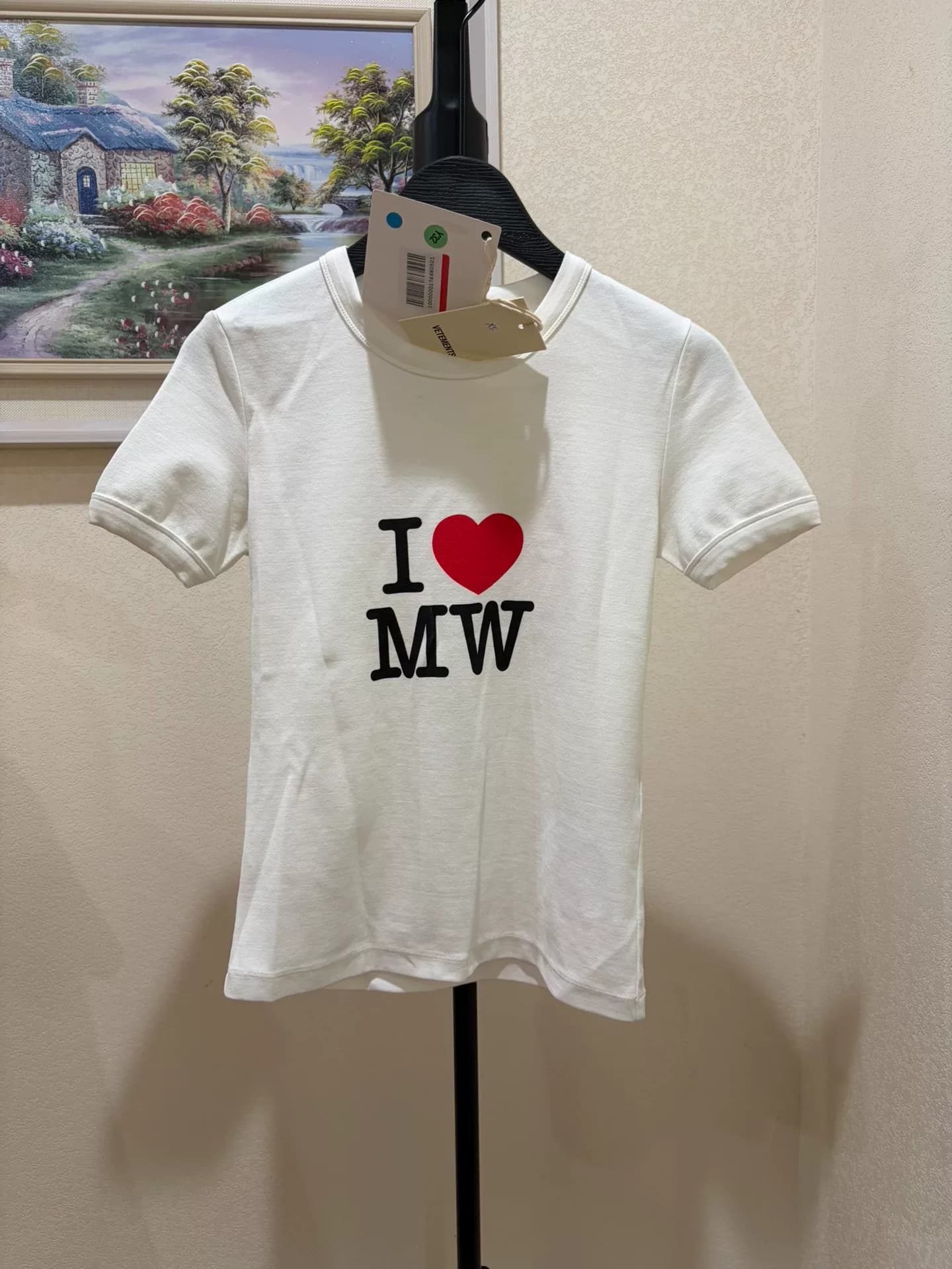 Футболка с короткими рукавами Vetements I LOVE MW размера XS